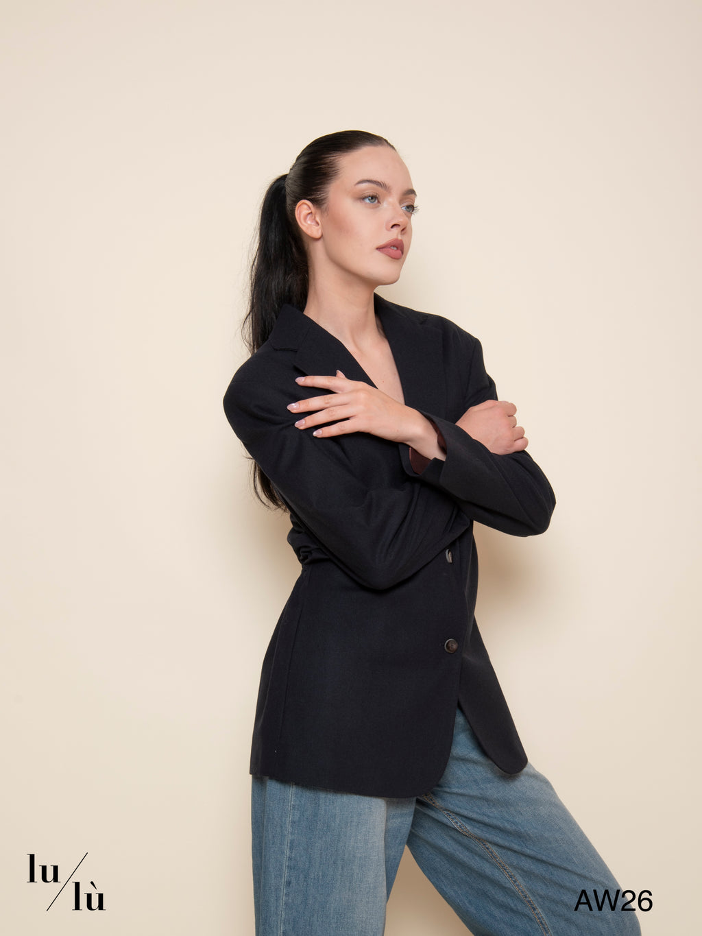 Nathalie - Blazer con spalle strutturate e coulisse