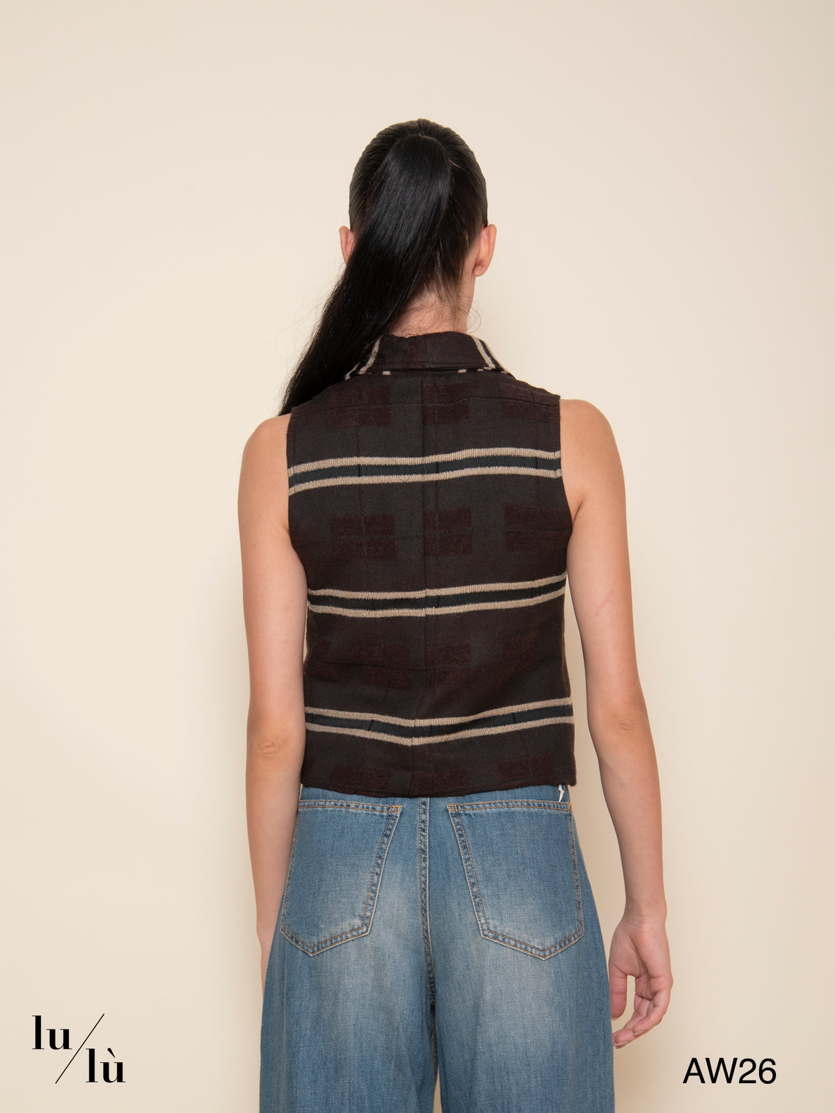 Giono - Gilet sartoriale corto in misto lana