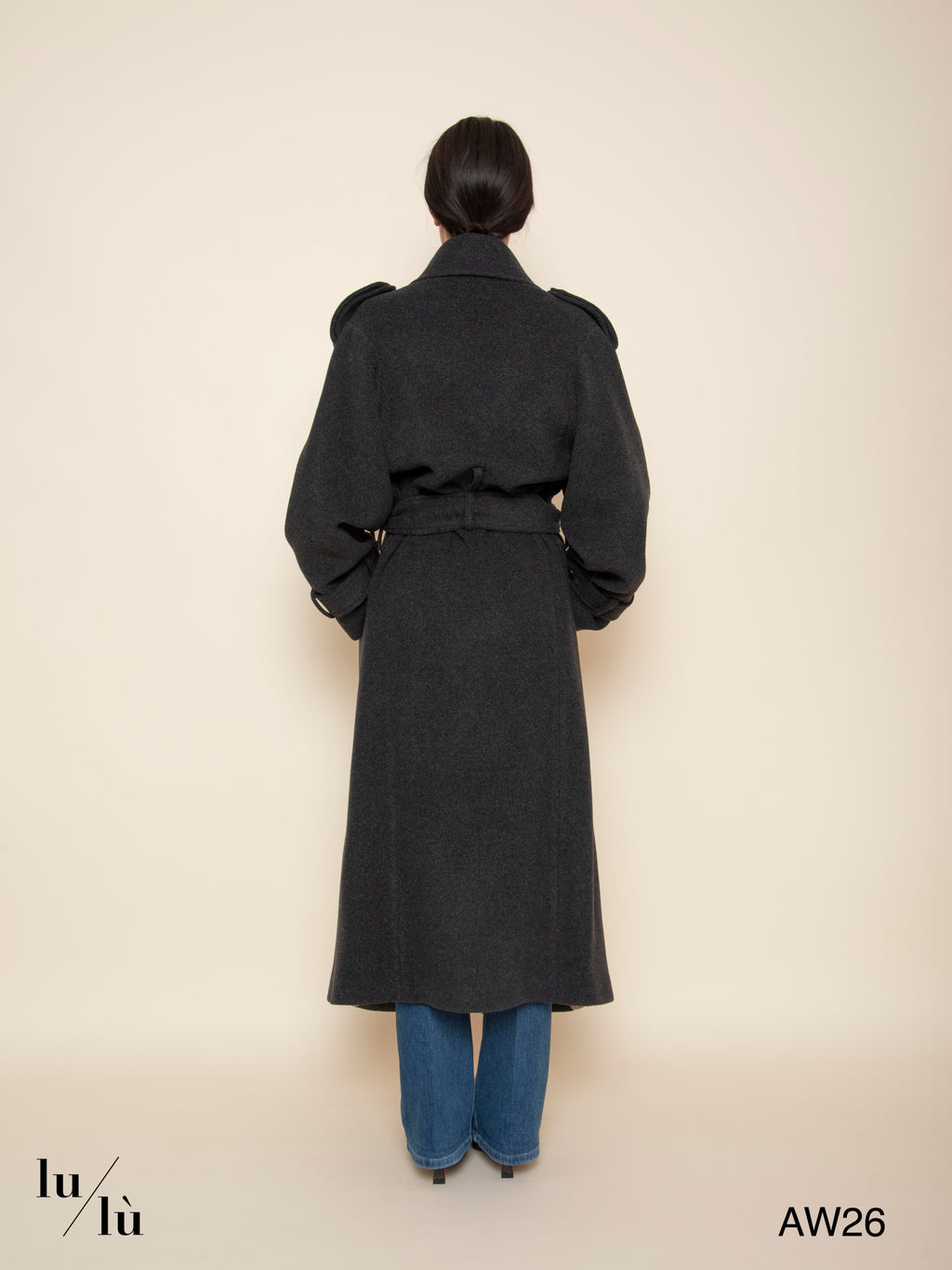 Abigail - Cappotto lungo in misto lana con cintura