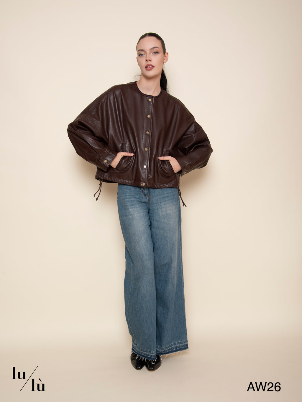 Kaldor - Giacca bomber in pelle con coulisse