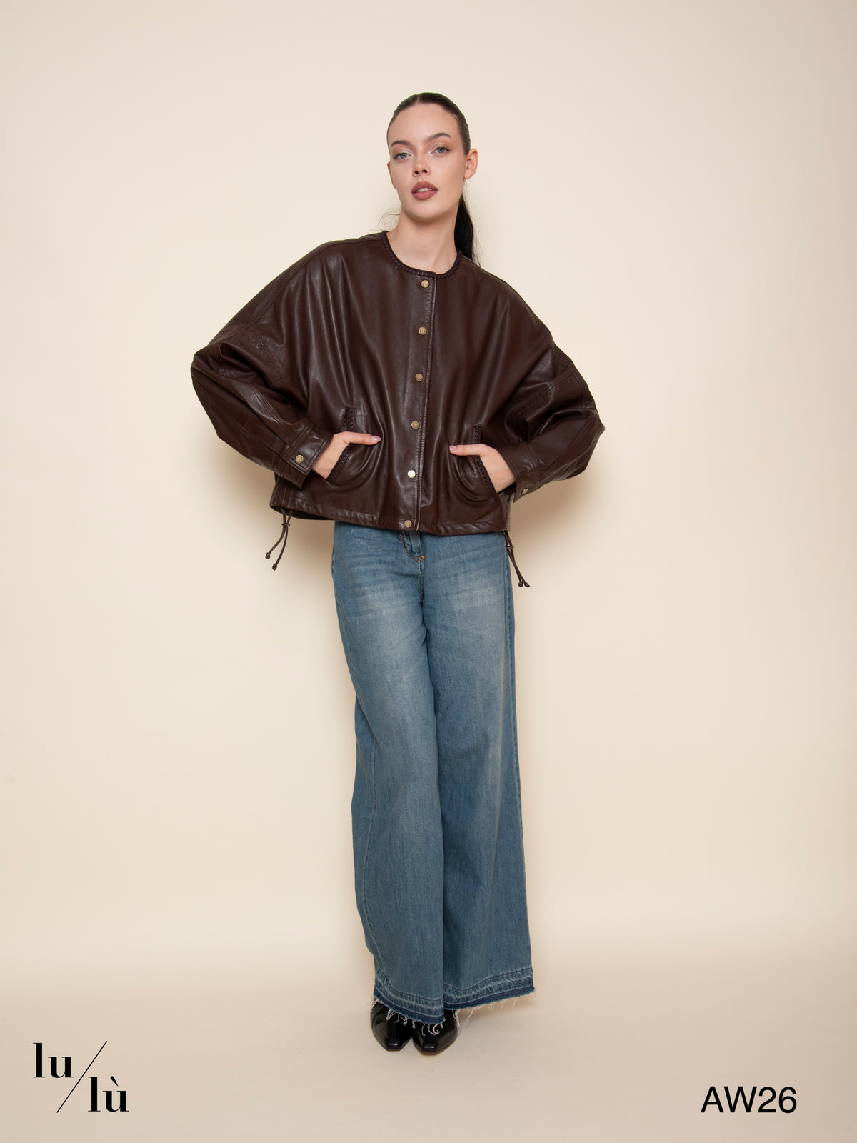 Kaldor - Giacca bomber in pelle con coulisse