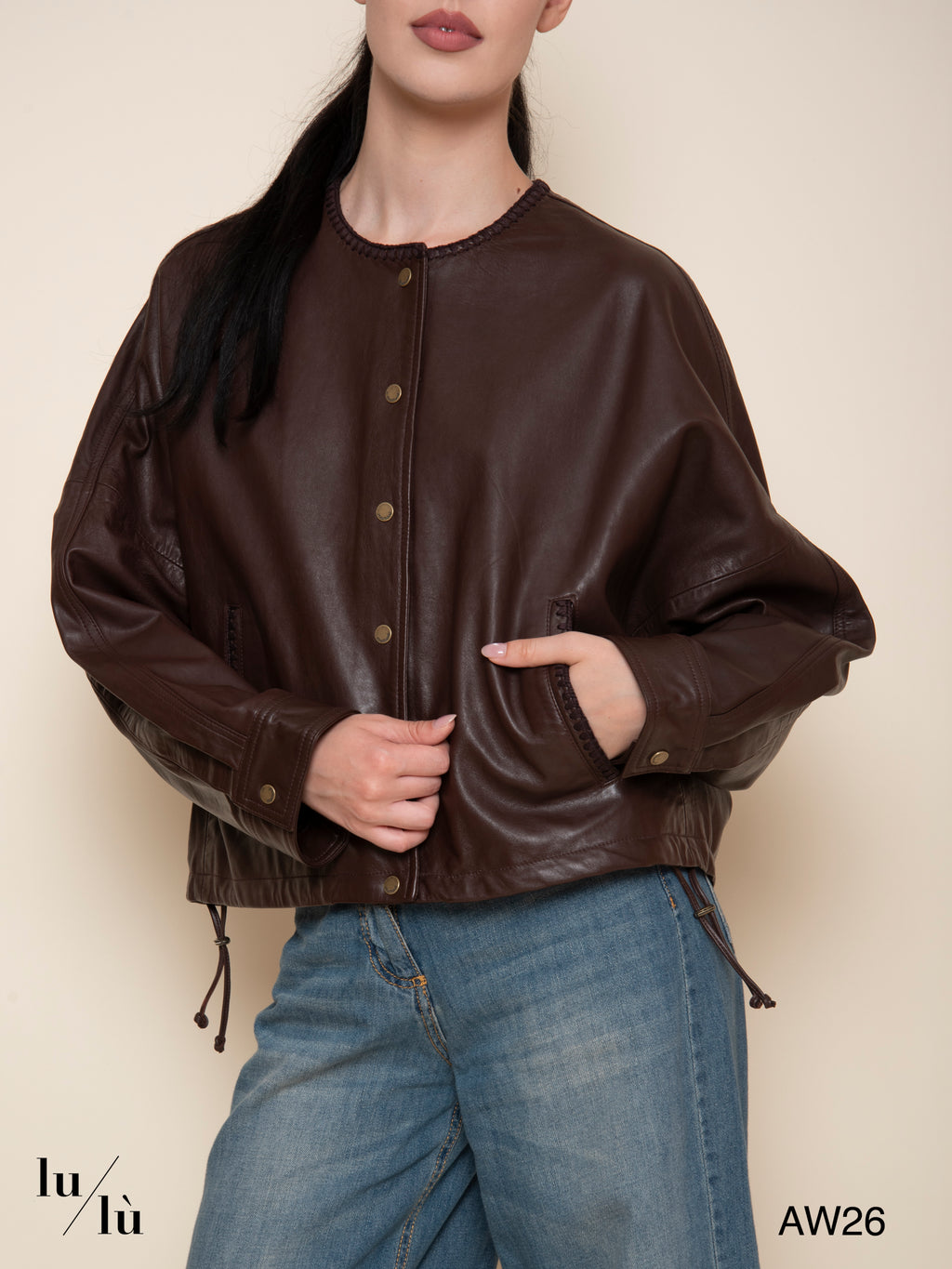 Kaldor - Giacca bomber in pelle con coulisse
