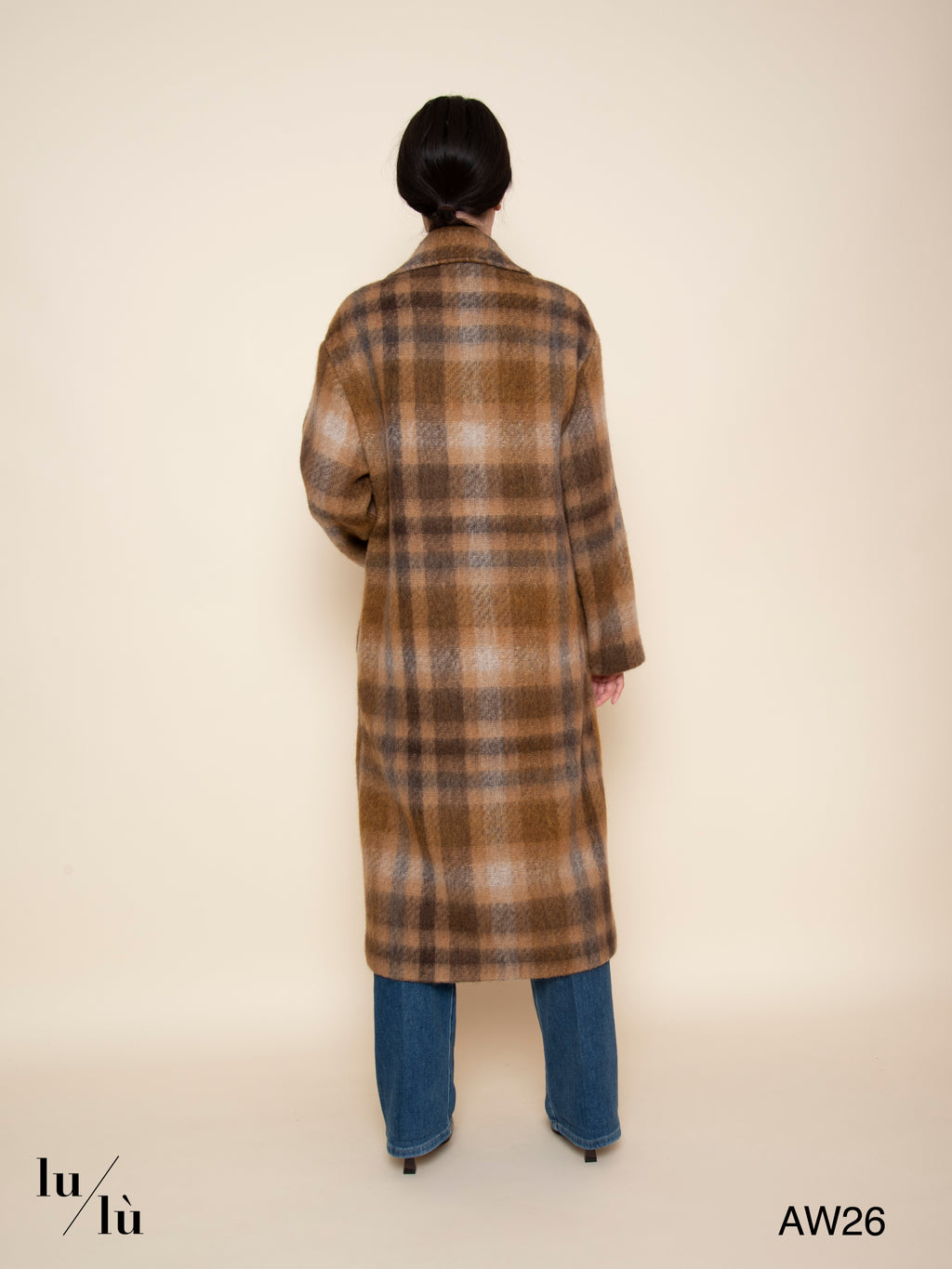Laufey - Cappotto lungo tartan in misto lana e alpaca