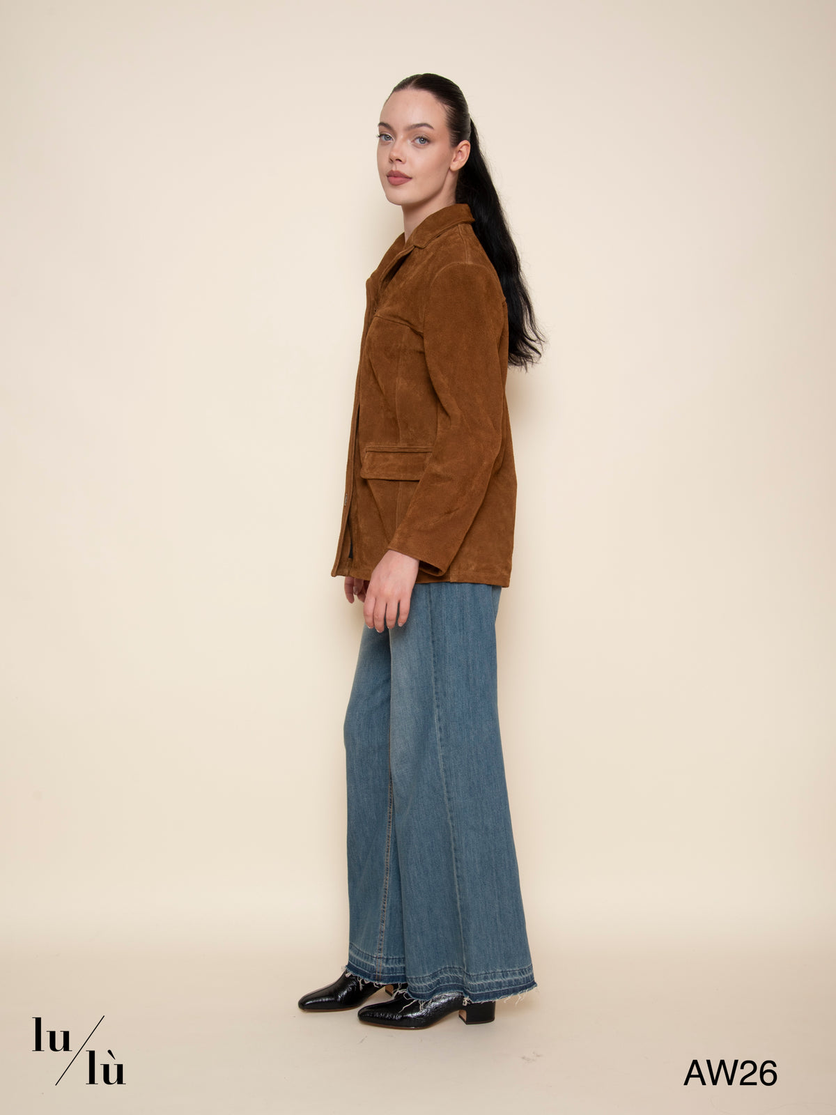 Milana - Giacca in vera pelle scamosciata con interno in lana
