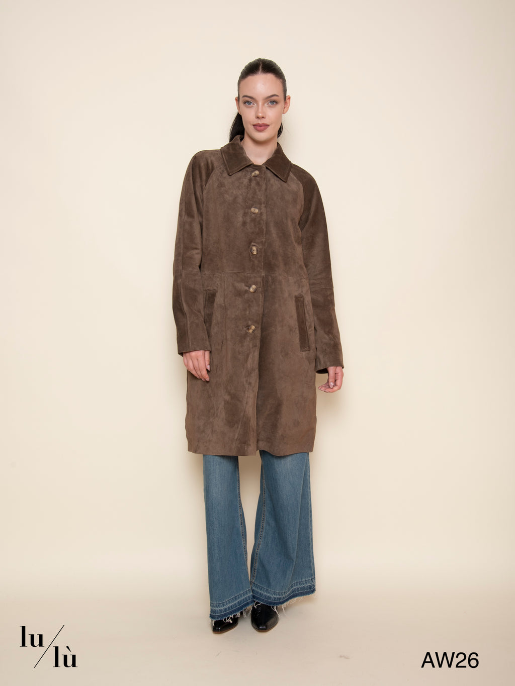 Fedora - Trench in vera pelle scamosciata con interno in lana