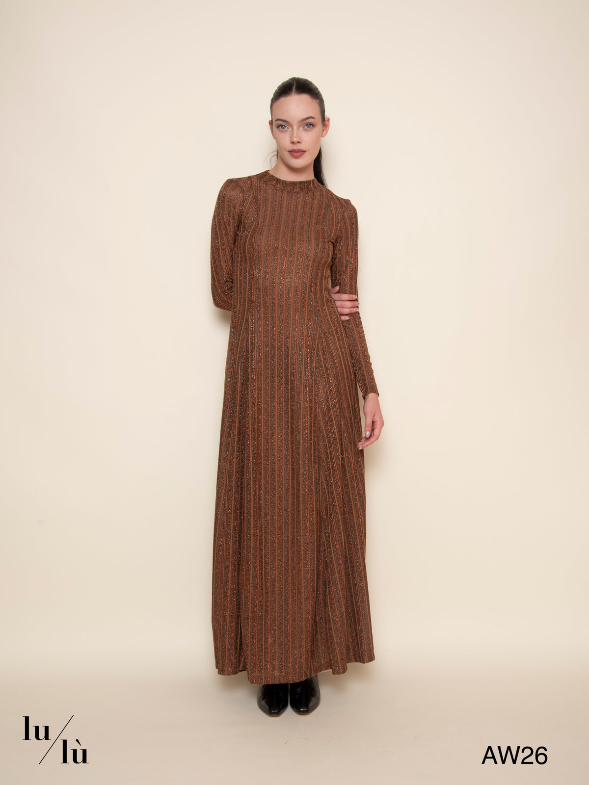 Klyra - Abito lungo in jersey lurex