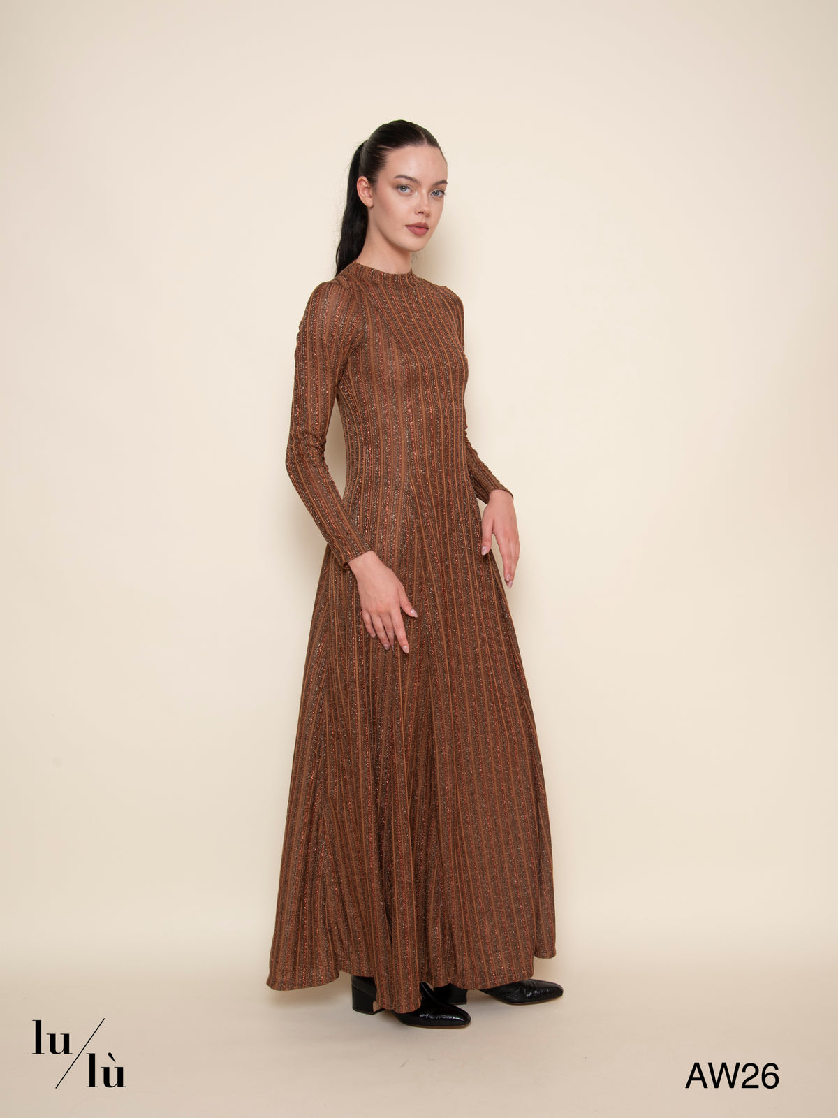 Klyra - Abito lungo in jersey lurex