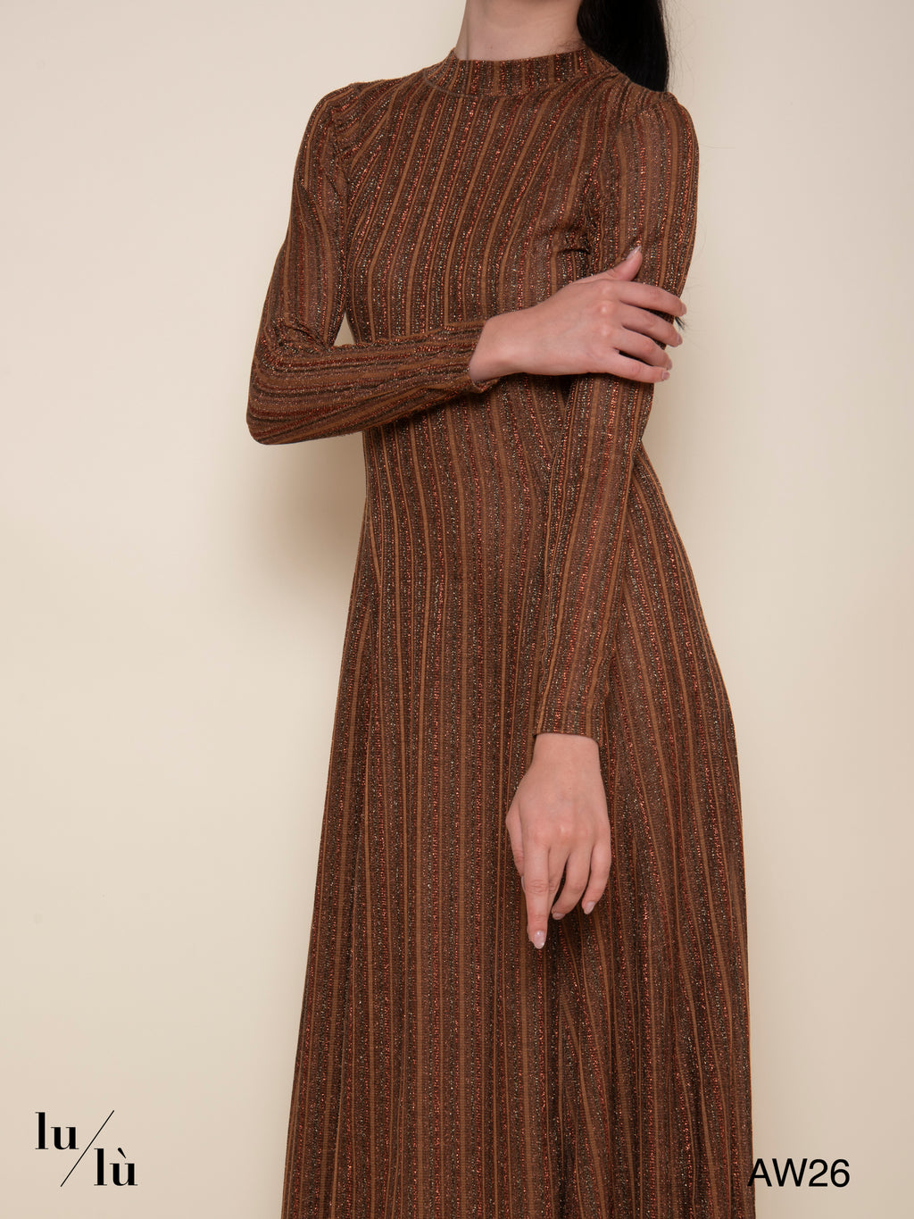 Klyra - Abito lungo in jersey lurex