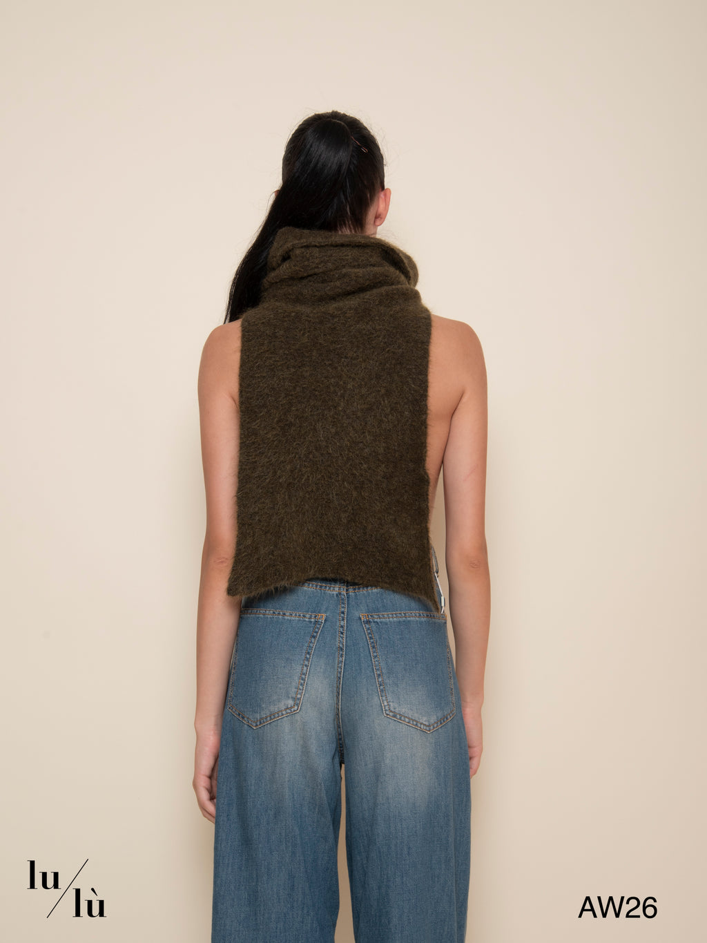 Freya Dark Green - Sciarpa in Superkid Mohair e lana merino
