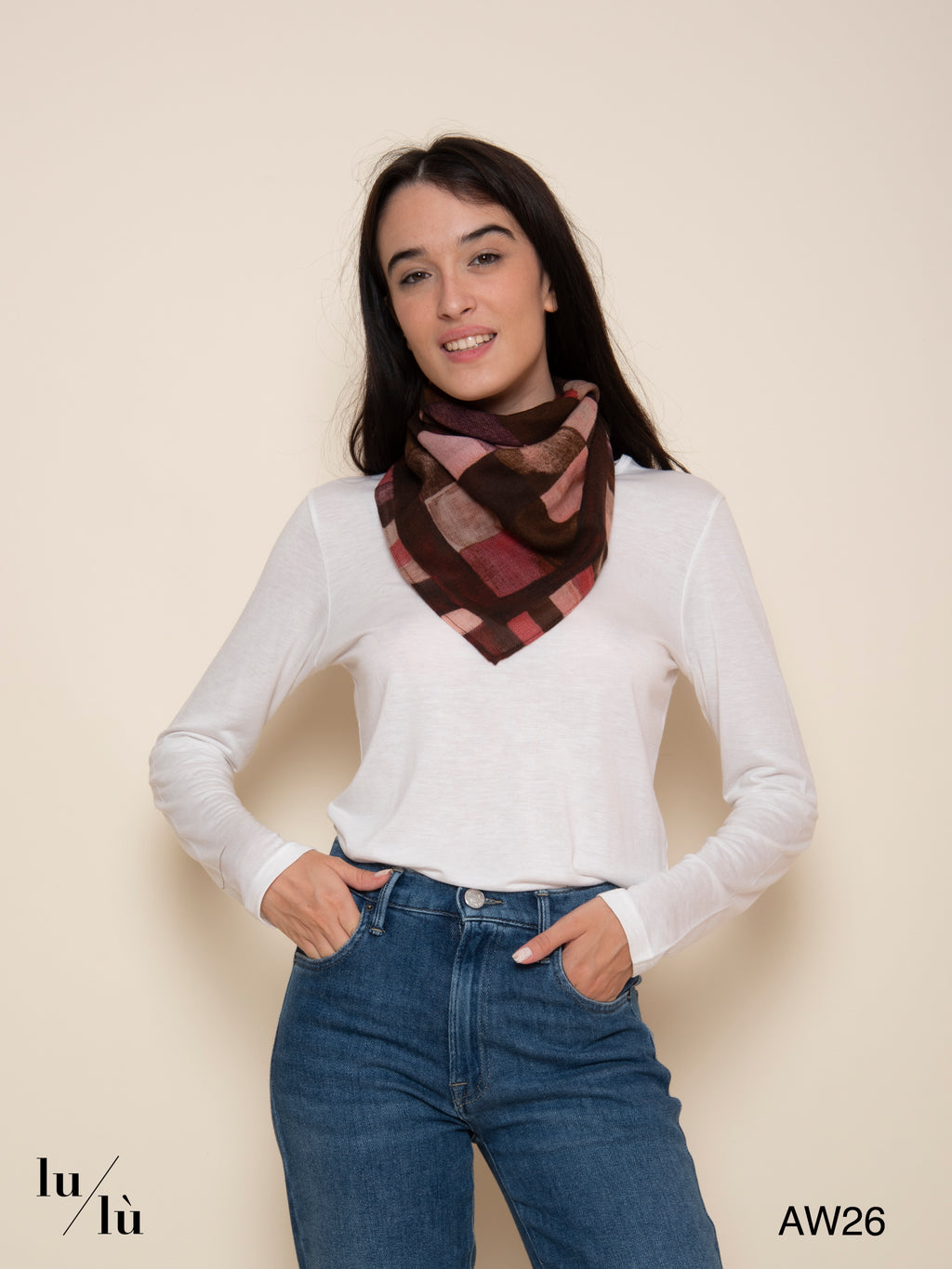 Amy Bordeaux - Foulard Bandana in lana
