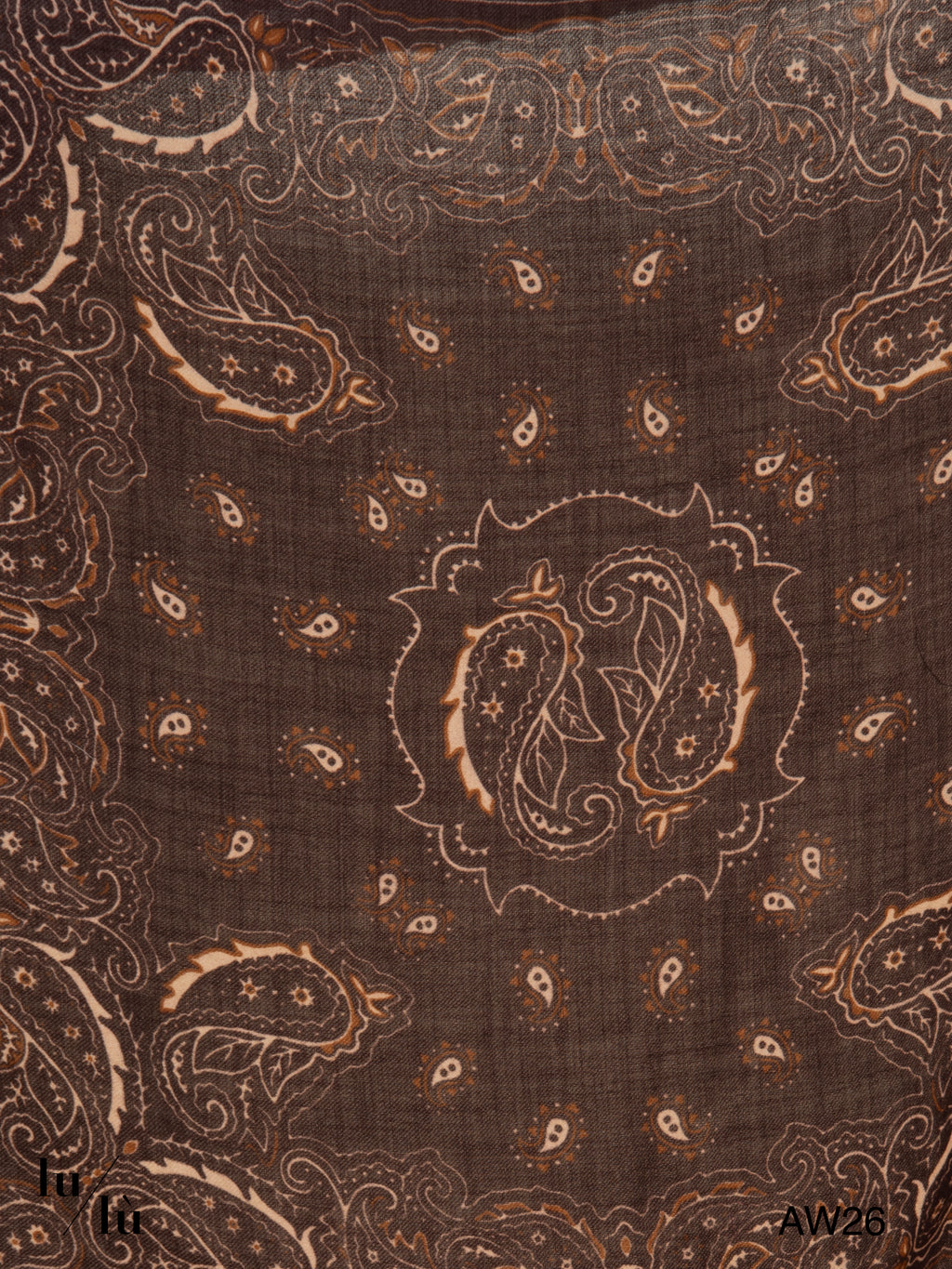 Kara Brown - Foulard quadrato in lana con stampa paisley