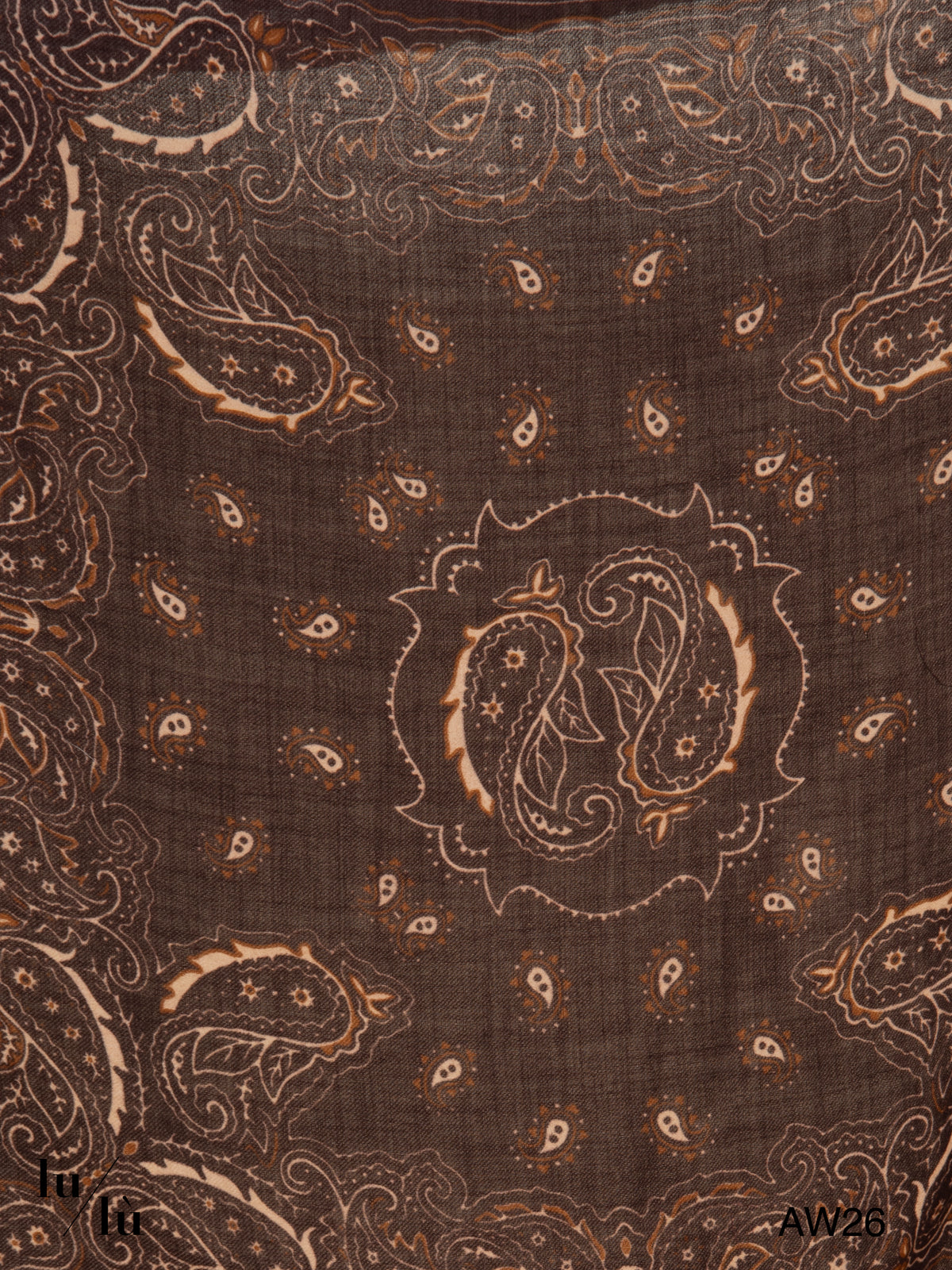 Kara Brown - Foulard quadrato in lana con stampa paisley