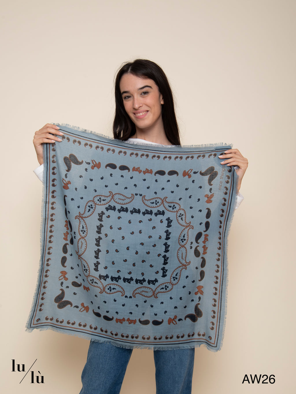 Lori Sky - Foulard quadrato con stampa bandana