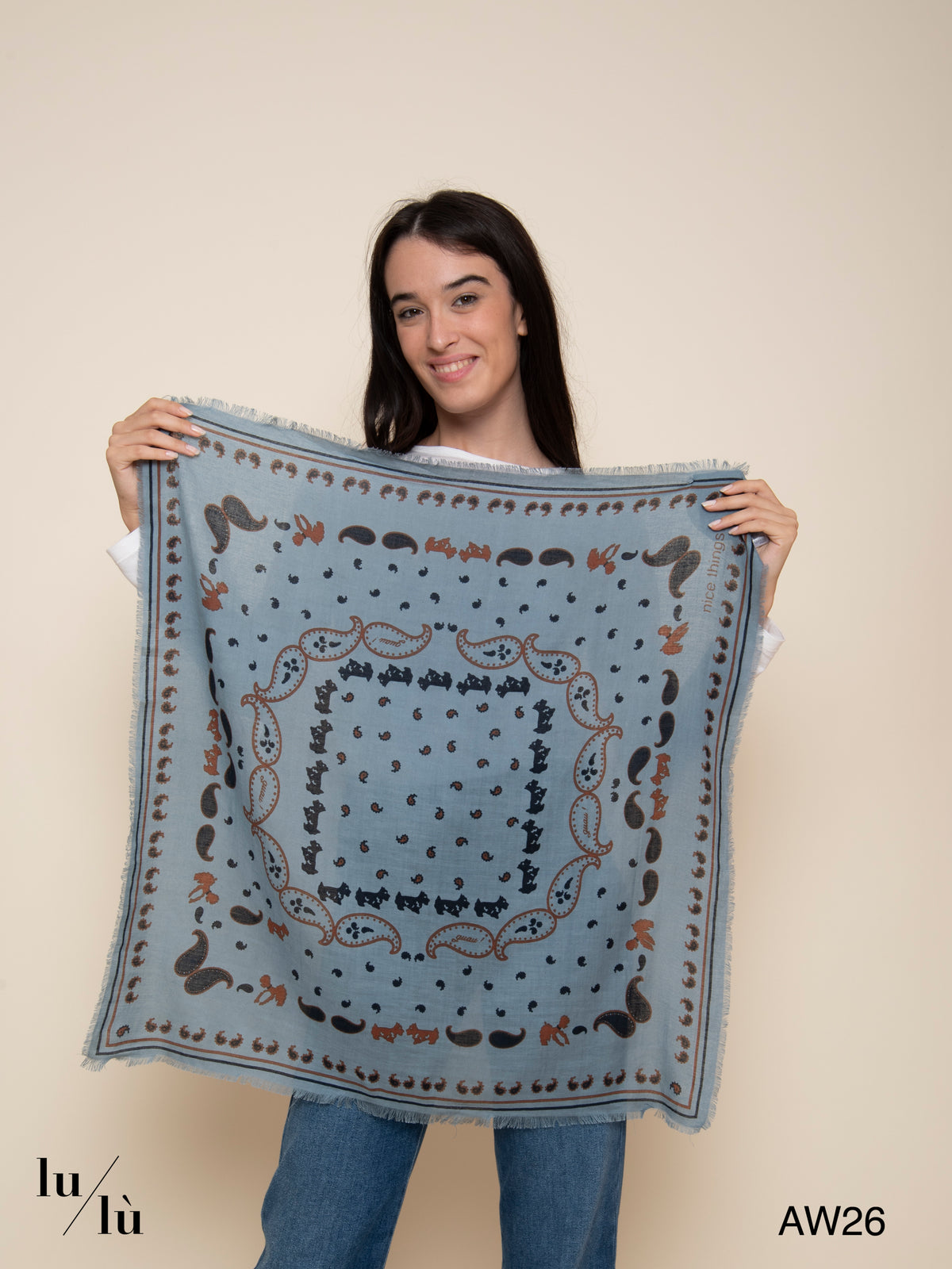 Lori Sky - Foulard quadrato con stampa bandana