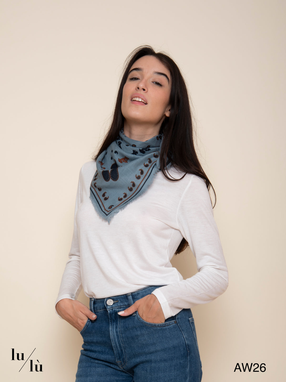 Lori Sky - Foulard quadrato con stampa bandana