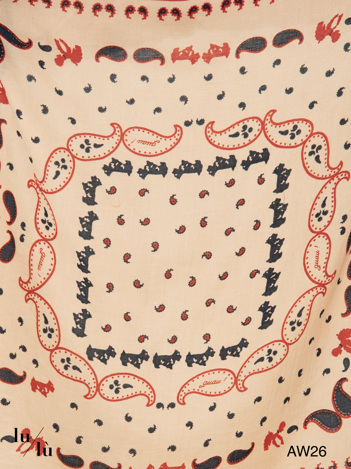Lori Beige - Foulard quadrato con stampa bandana