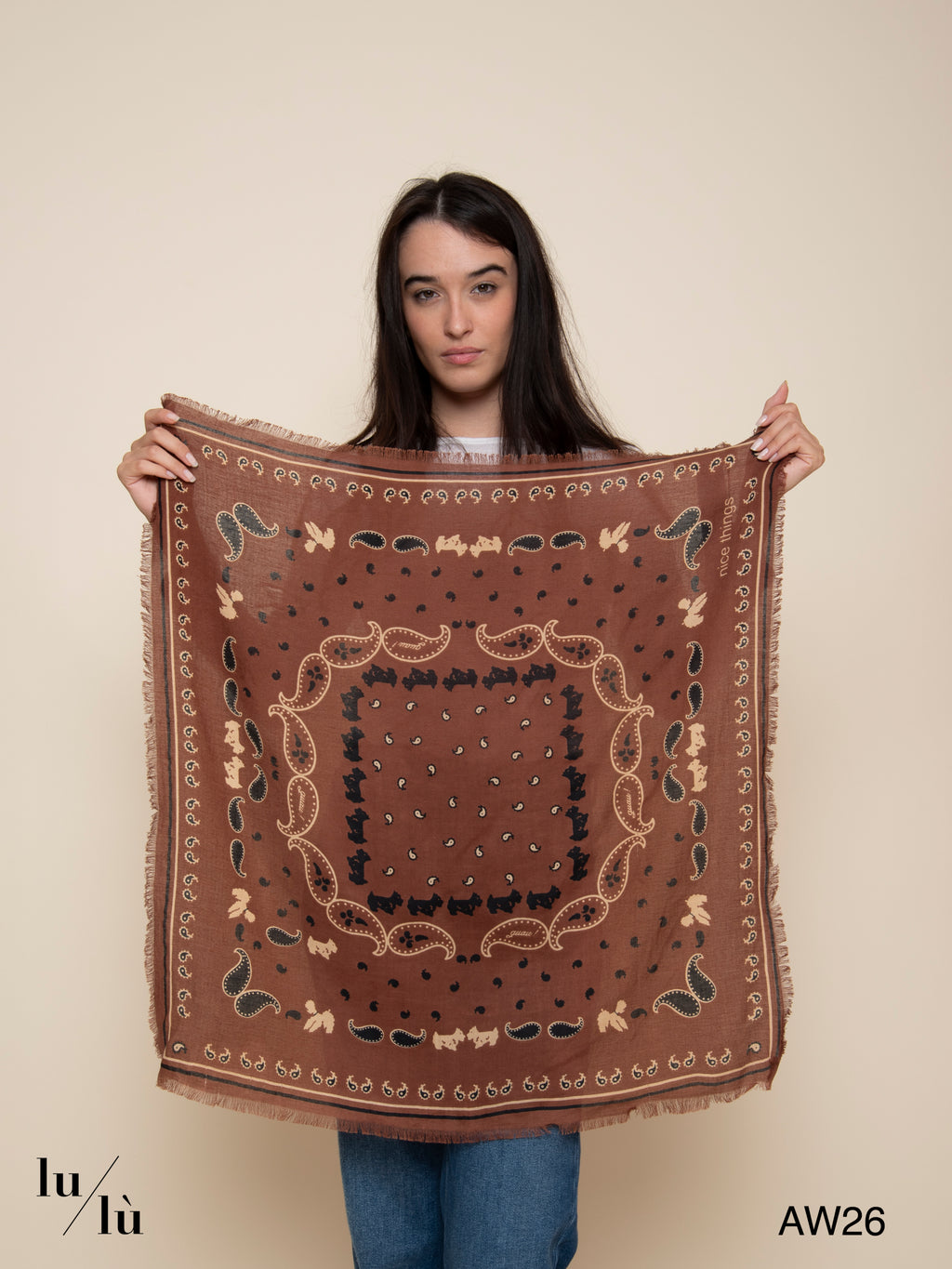 Lori Brown - Foulard quadrato con stampa bandana