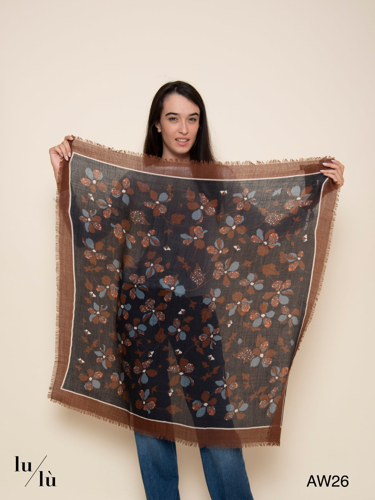 Thora - Foulard quadrato con stampa floreale
