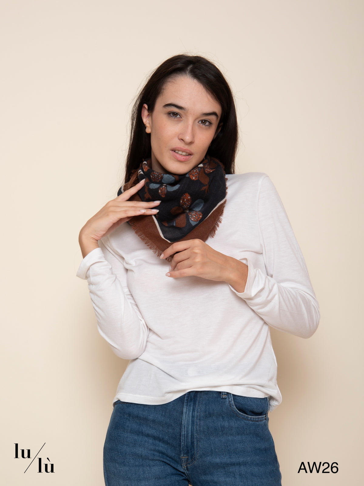 Thora - Foulard quadrato con stampa floreale