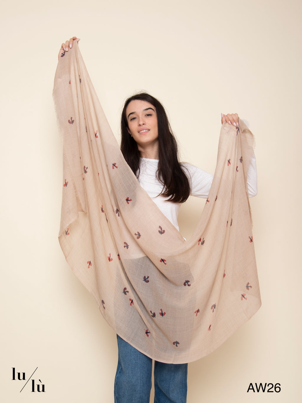 Aria Ivory - Sciarpa lunga in 100% lana