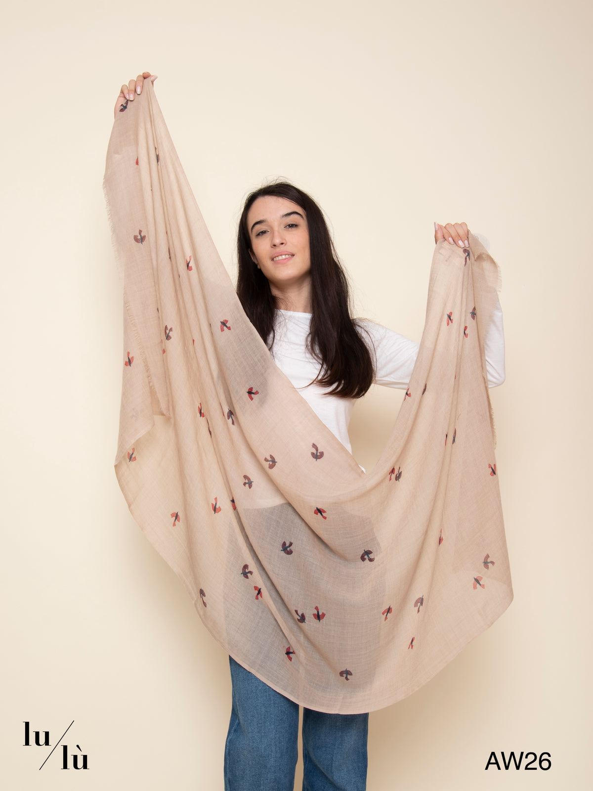 Aria Ivory - Sciarpa lunga in 100% lana