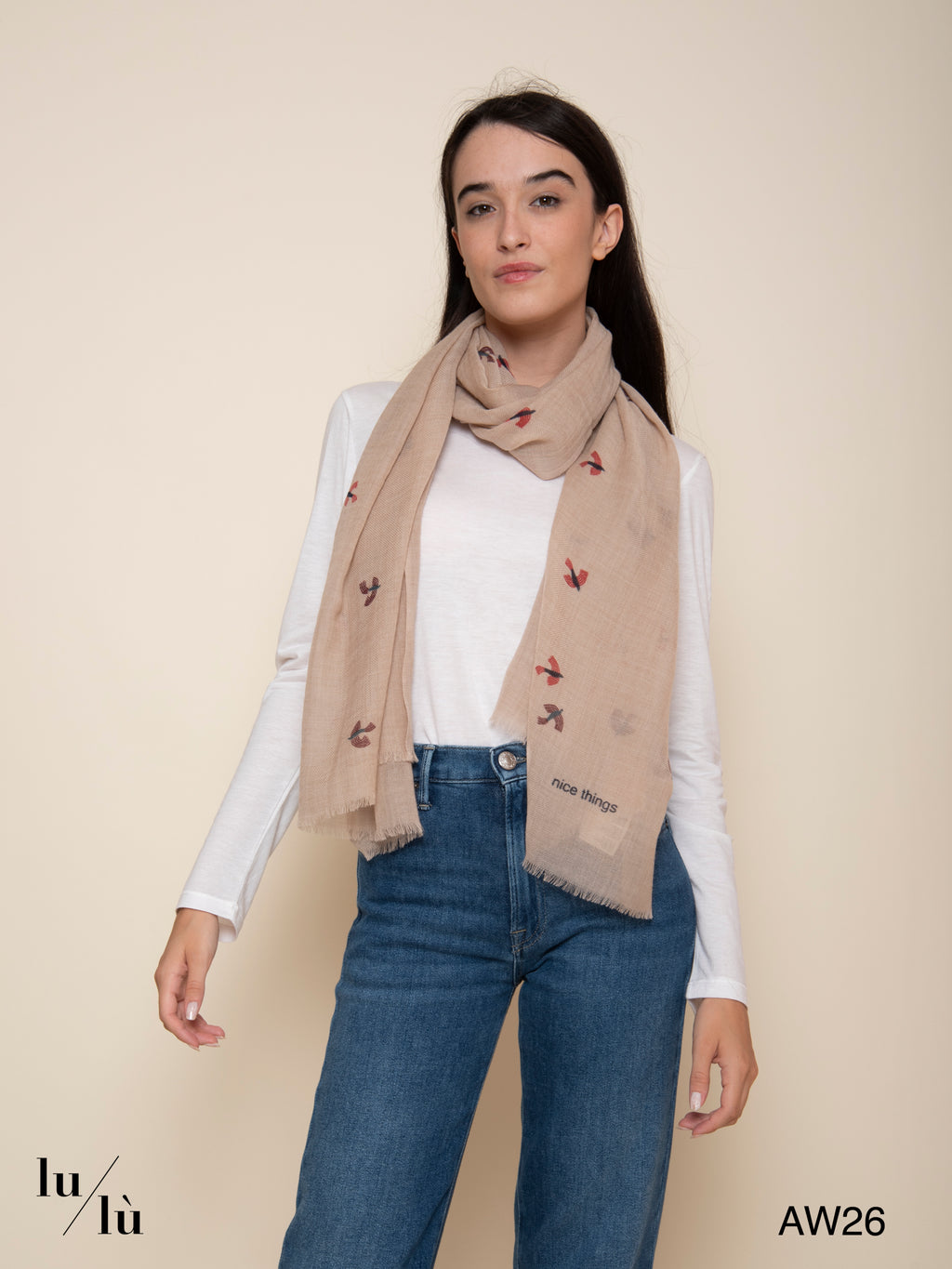 Aria Ivory - Sciarpa lunga in 100% lana