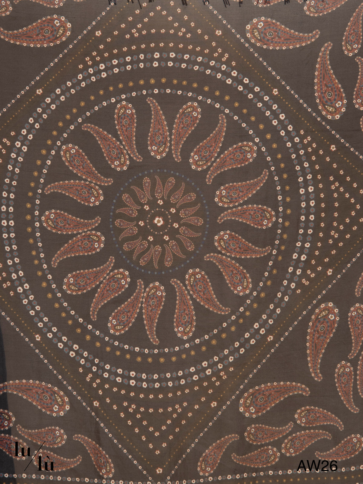 Fareo Noir - Foulard in 100% seta con stampa paisley