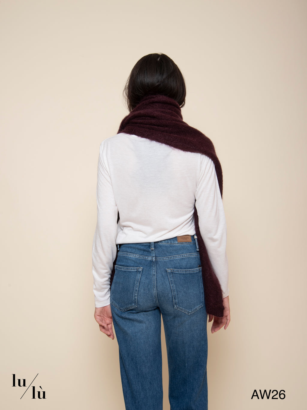 Alouette Prune - Sciarpa in mohair e lana