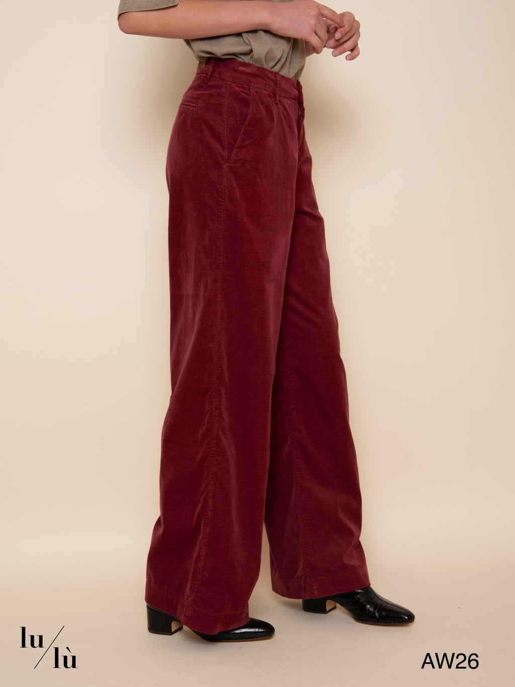 Pacifie Lisse Burgundy - Pantalone in velluto