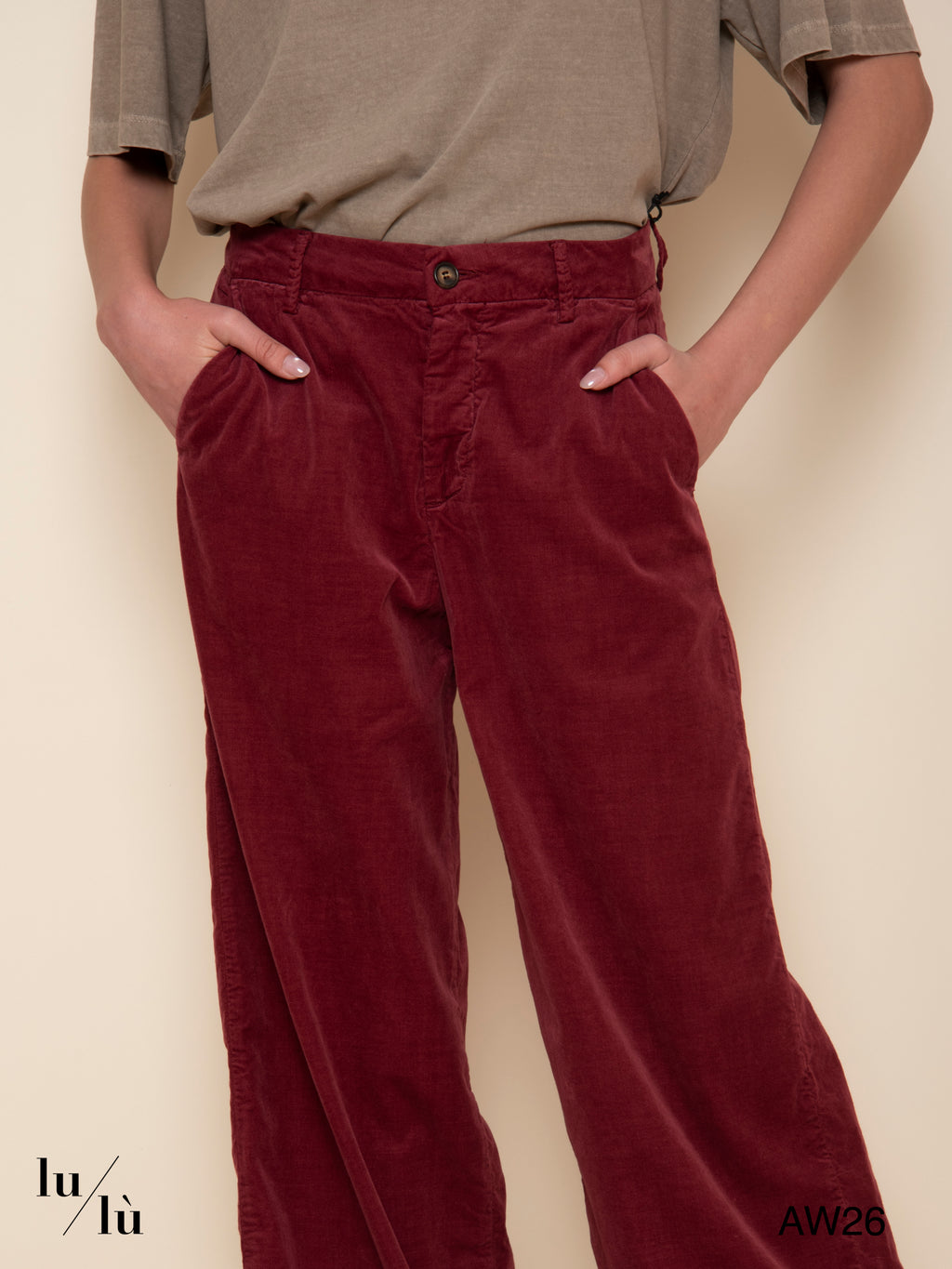 Pacifie Lisse Burgundy - Pantalone in velluto