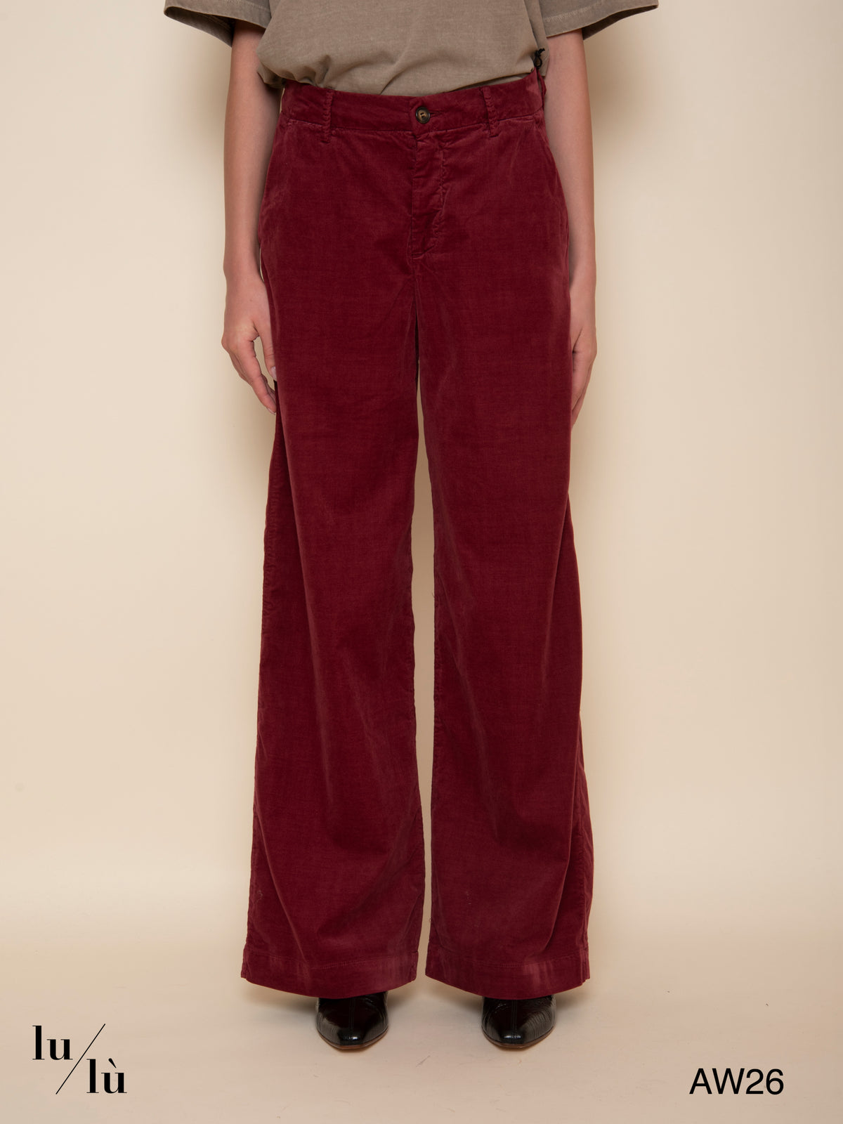 Pacifie Lisse Burgundy - Pantalone in velluto
