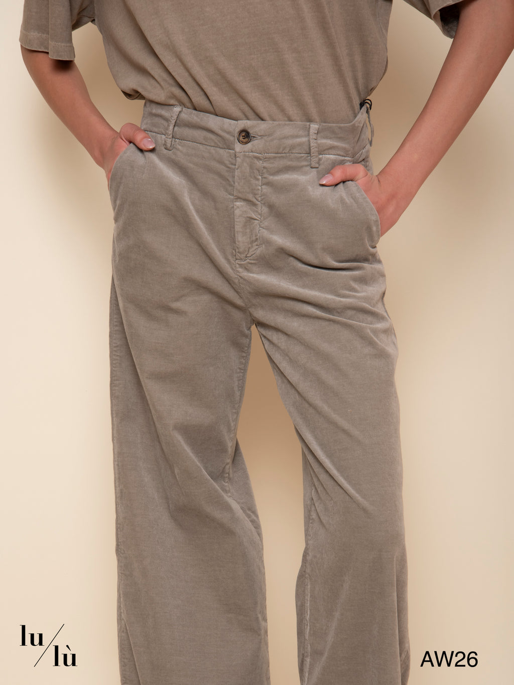 Pacifie Lisse Smoke - Pantalone in velluto