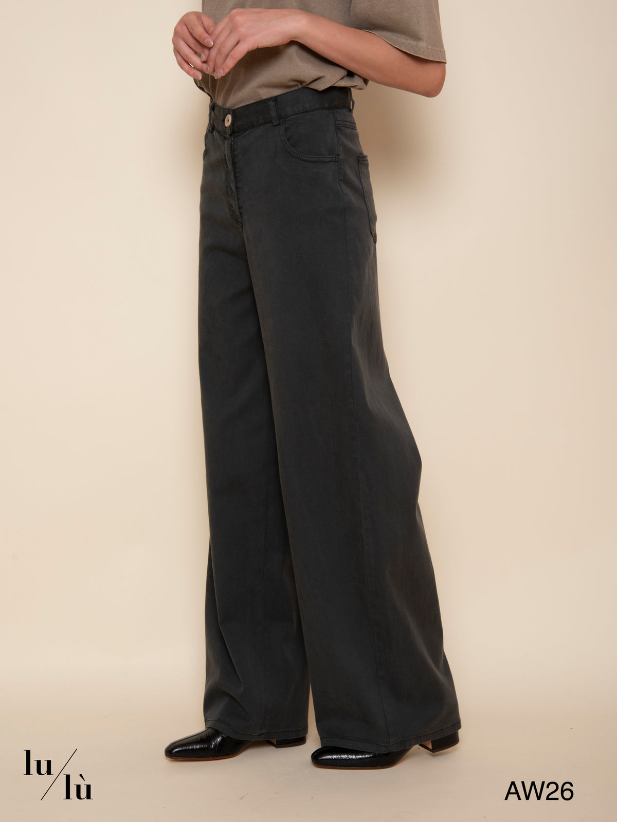 Bonnie - Pantalone ampio color fumo