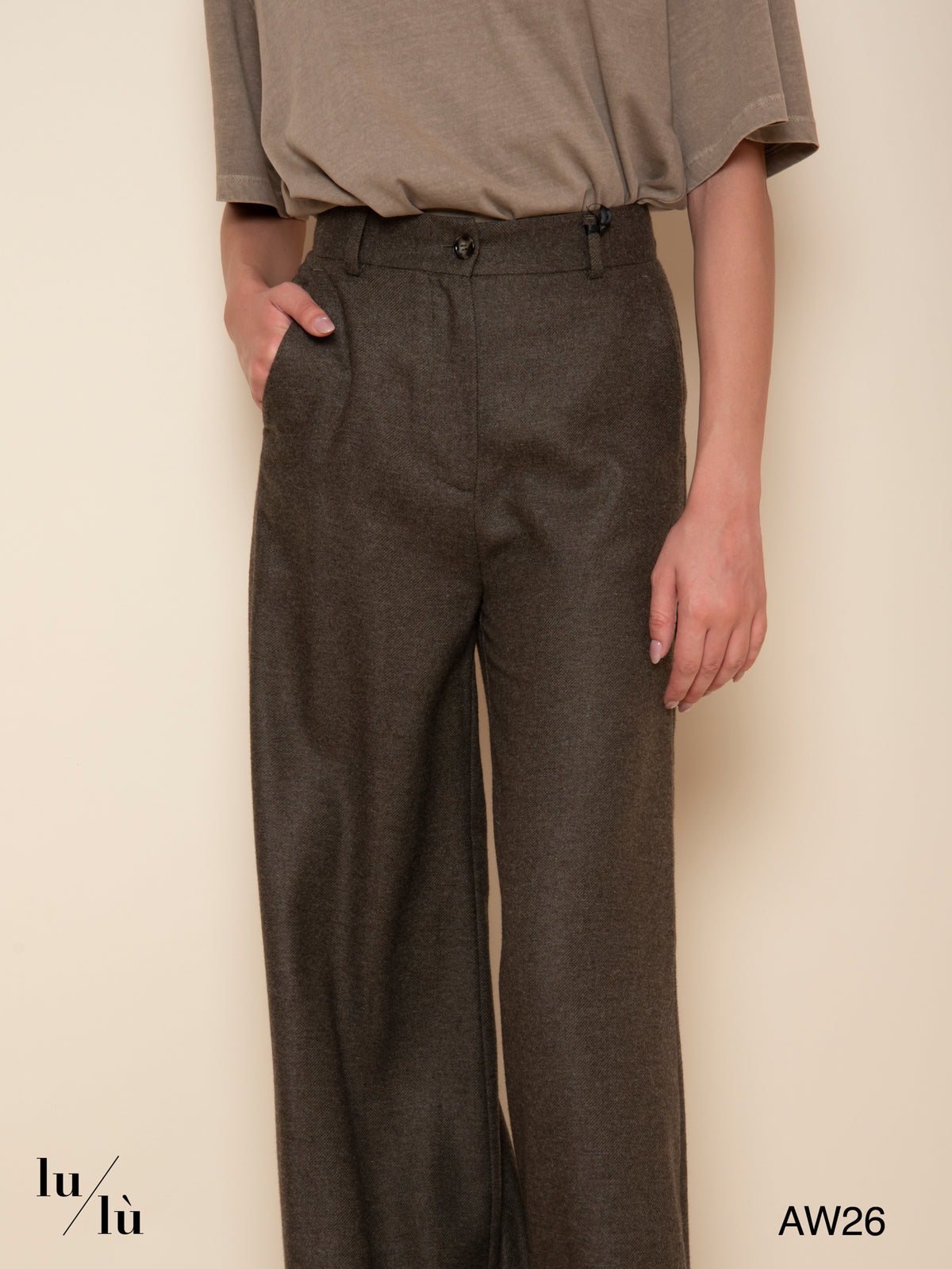 Sue - Pantalone wide leg in misto lana