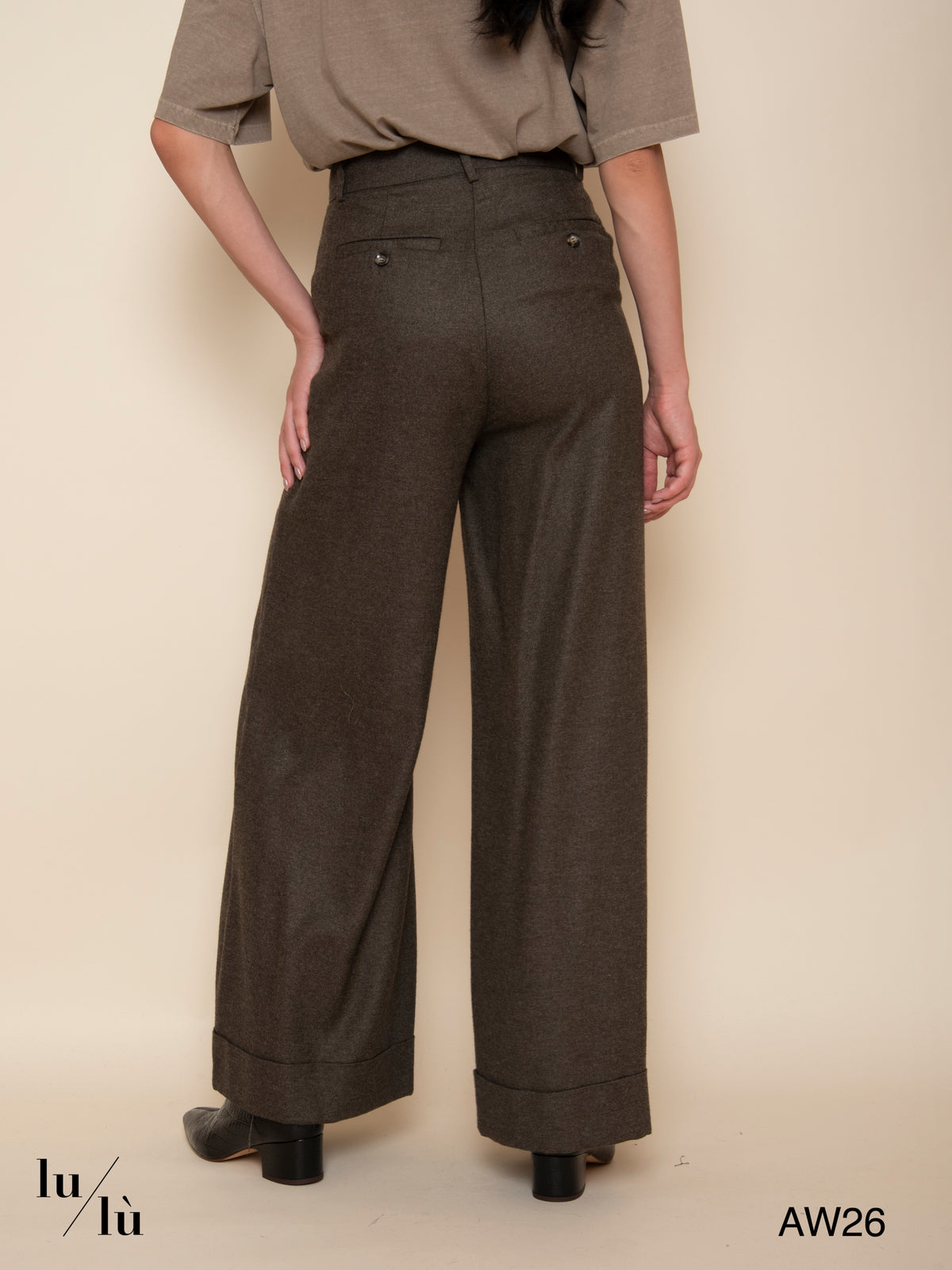 Sue - Pantalone wide leg in misto lana