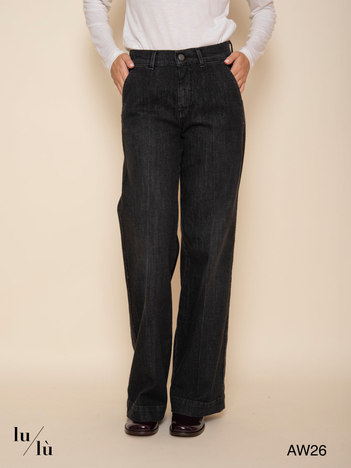 Taylor - Jeans wide leg nero