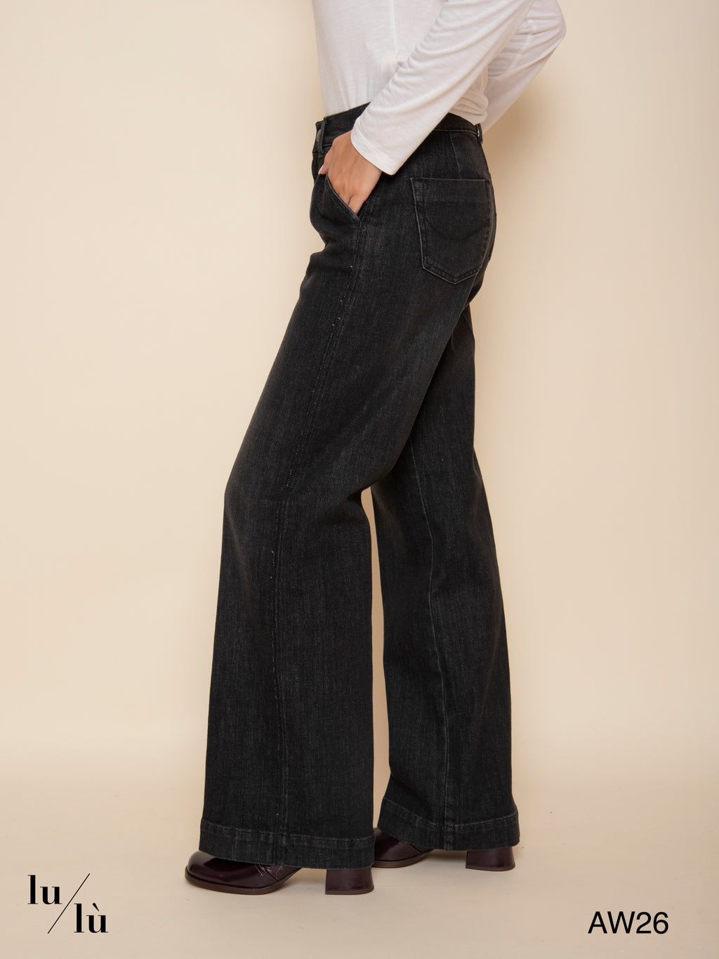 Taylor - Jeans wide leg nero