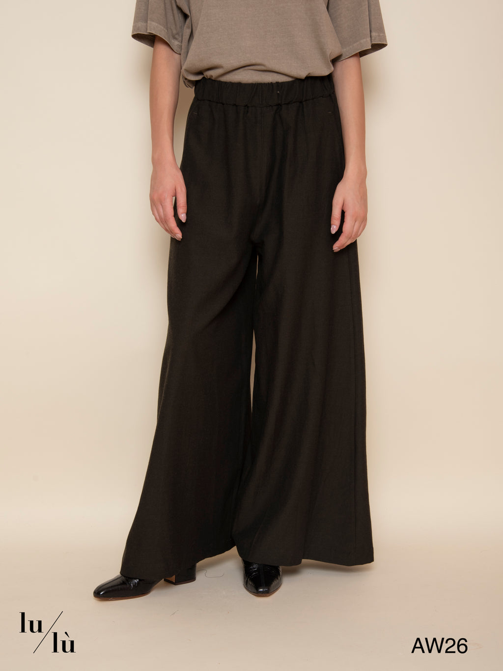 Annabelle -  Pantalone a palazzo in lana e viscosa