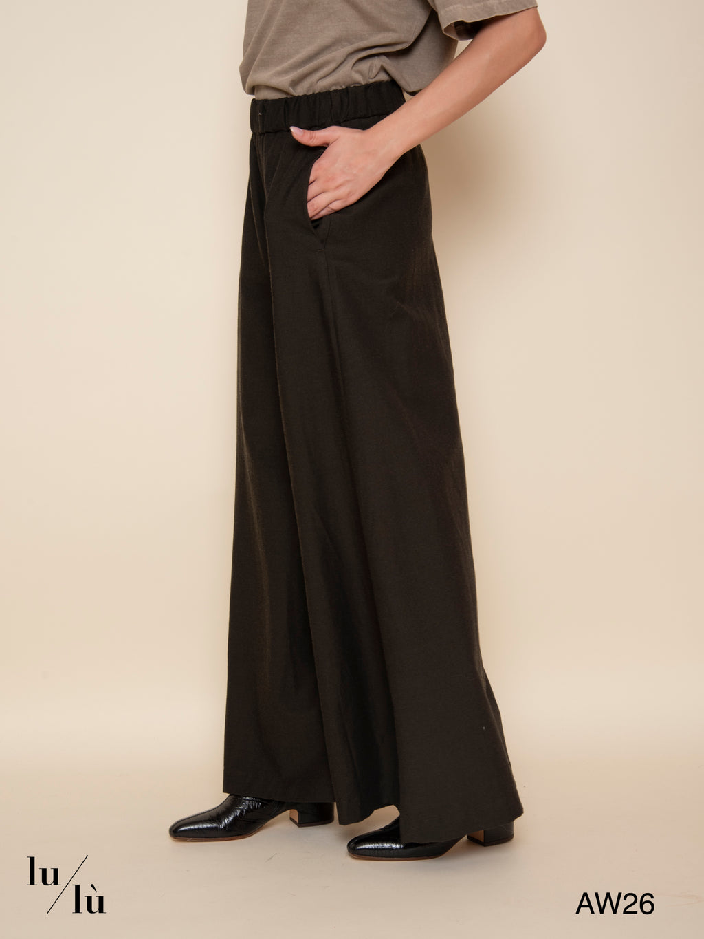 Annabelle -  Pantalone a palazzo in lana e viscosa
