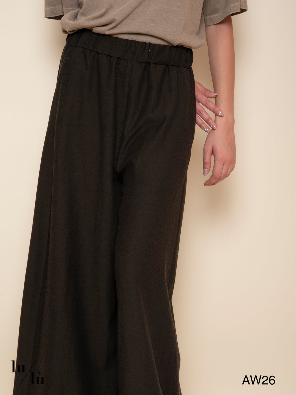 Annabelle -  Pantalone a palazzo in lana e viscosa