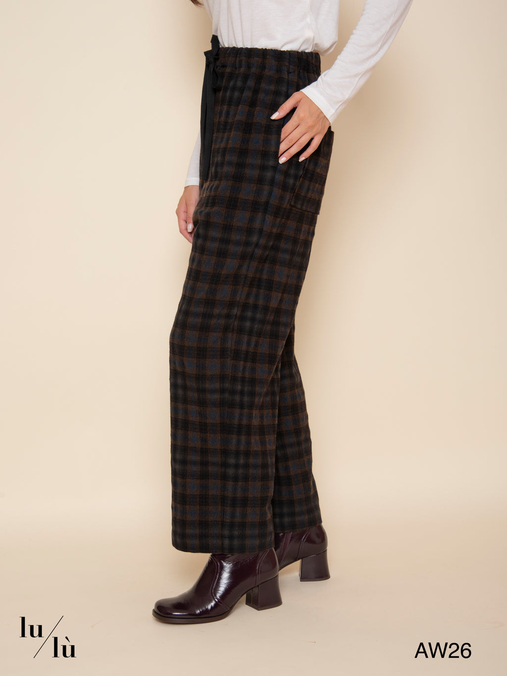 Piper - Pantalone check in lana vergine