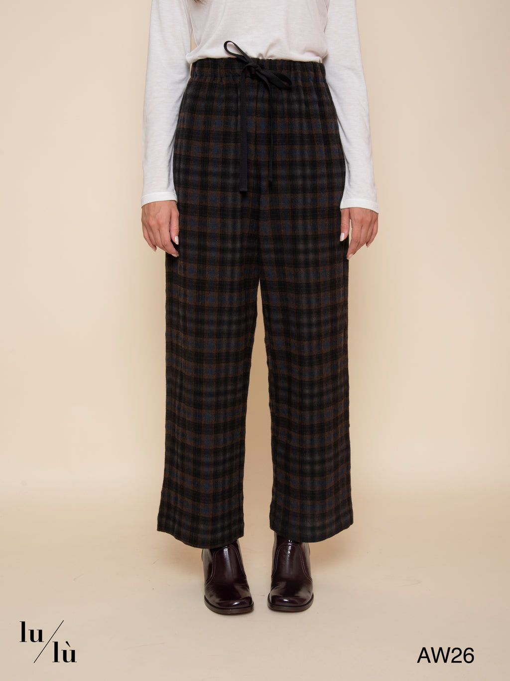 Piper - Pantalone check in lana vergine