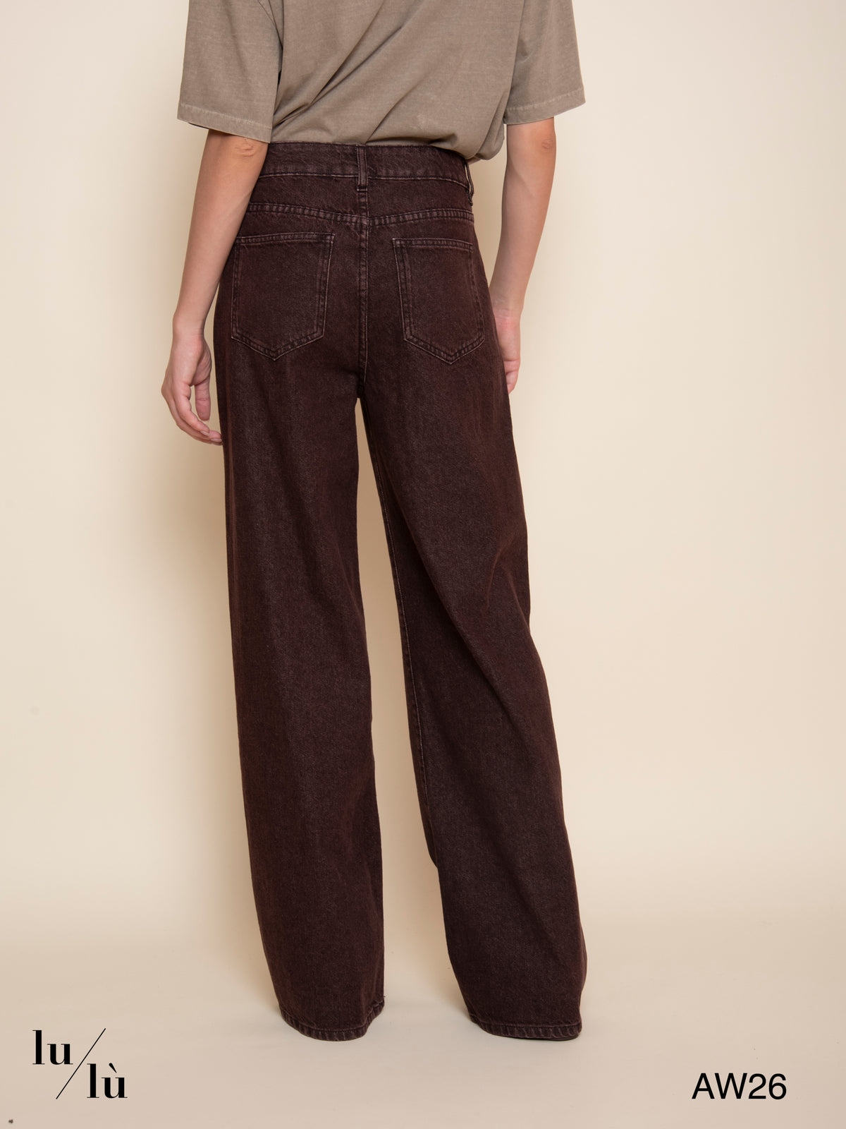 Louela - Jeans wide leg marrone
