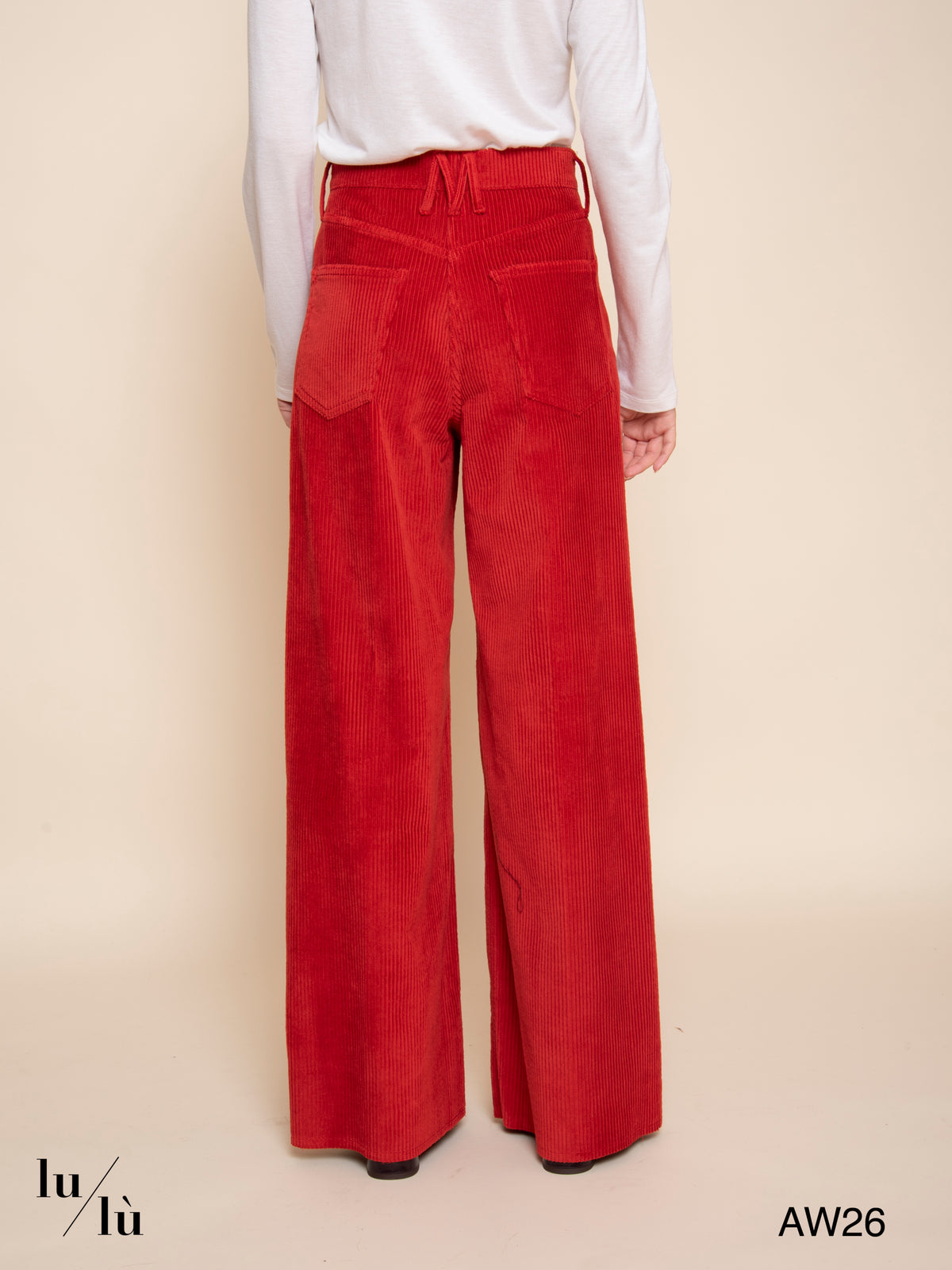 Aoki Bis - Pantalone in velluto a coste rosso