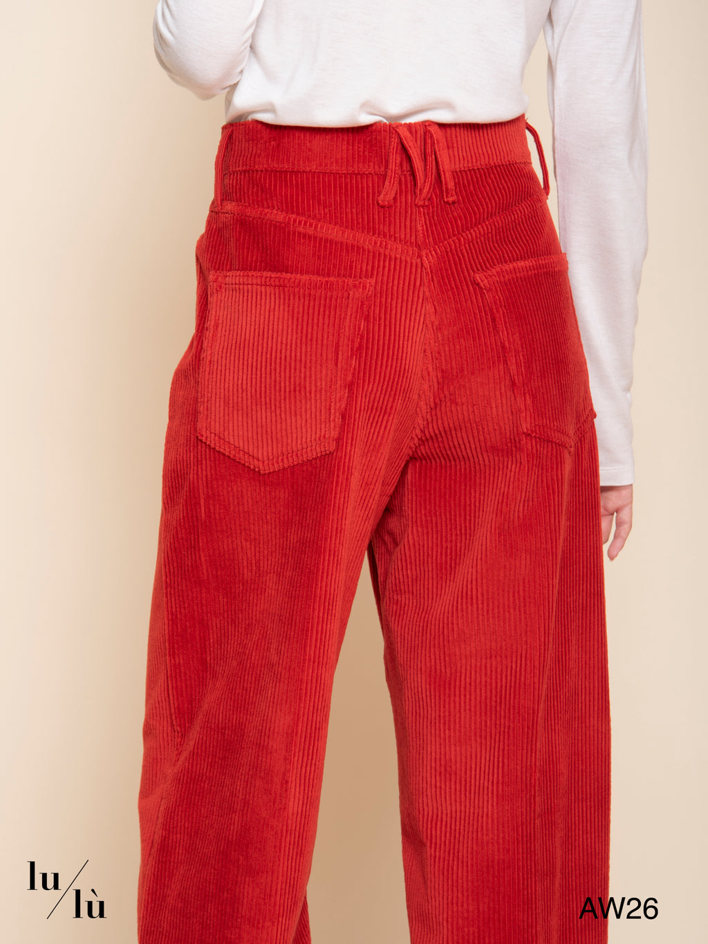 Aoki Bis - Pantalone in velluto a coste rosso