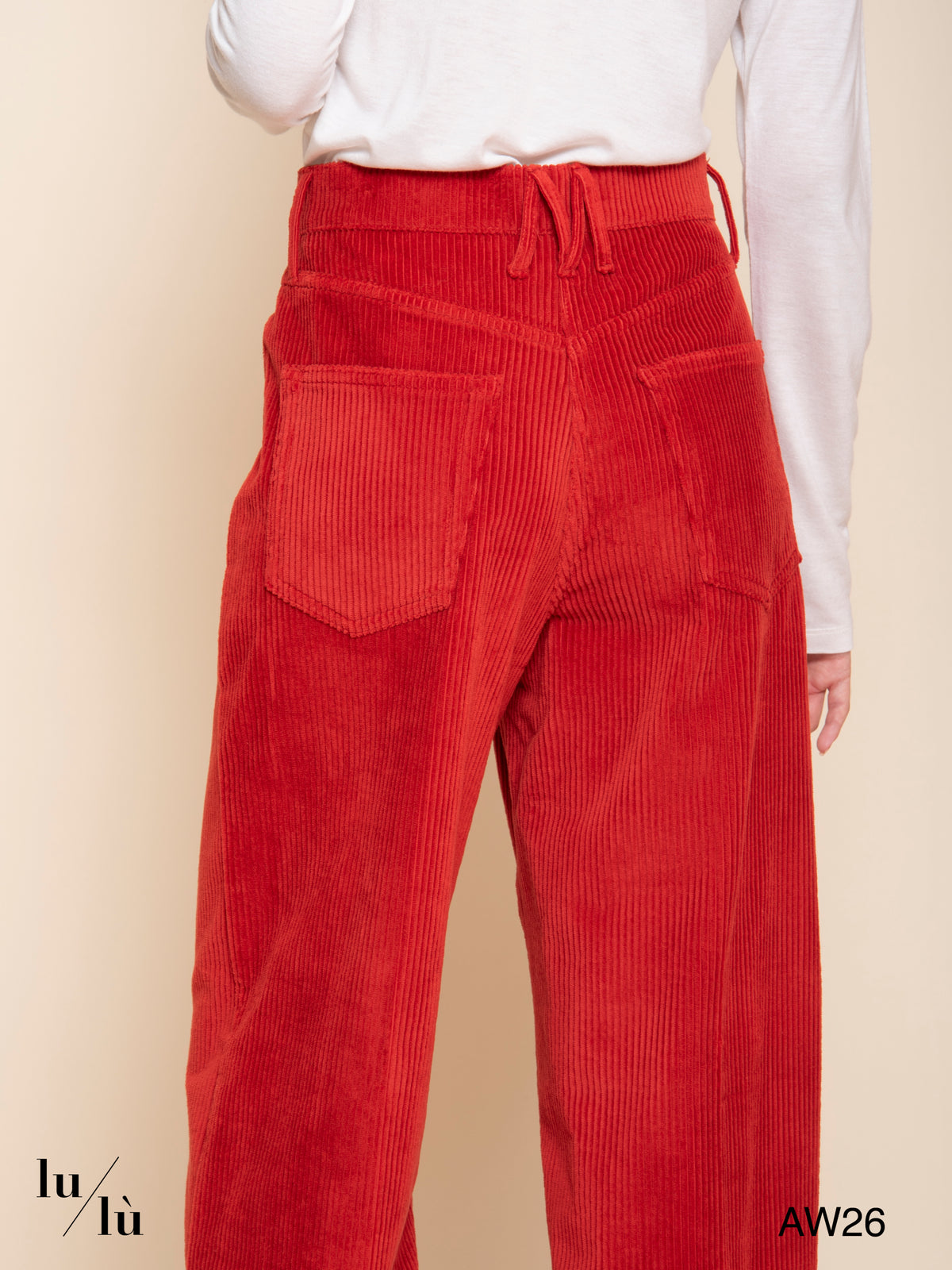 Aoki Bis - Pantalone in velluto a coste rosso