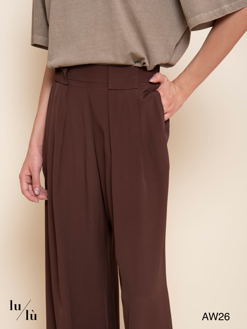 Aspen - Pantalone in crêpe di acetato e seta