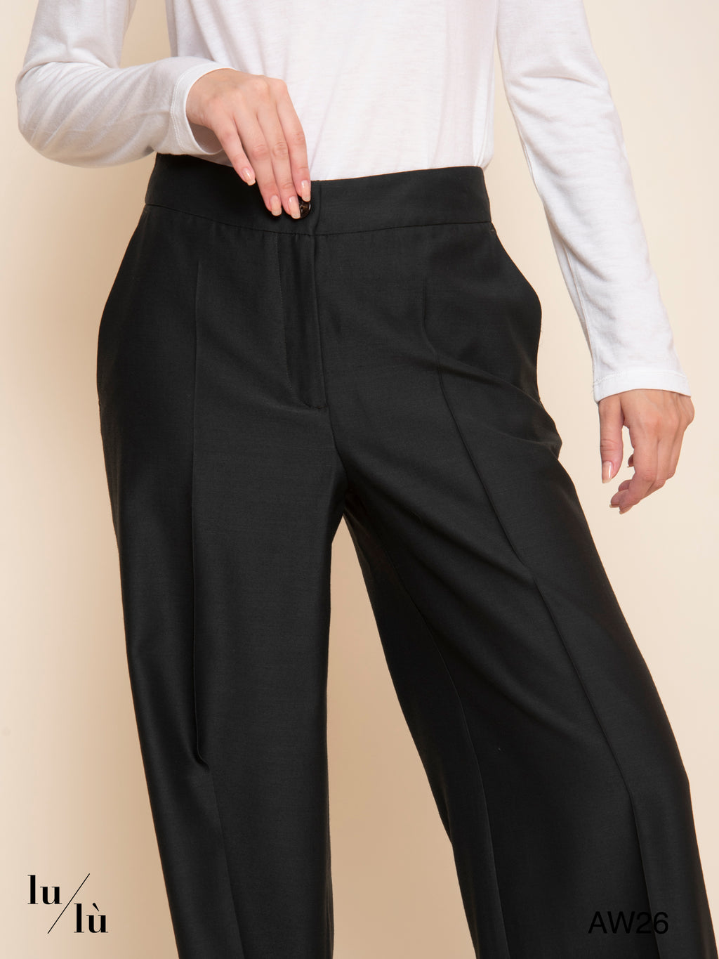 Candeo - Pantalone a palazzo in acetato e lana