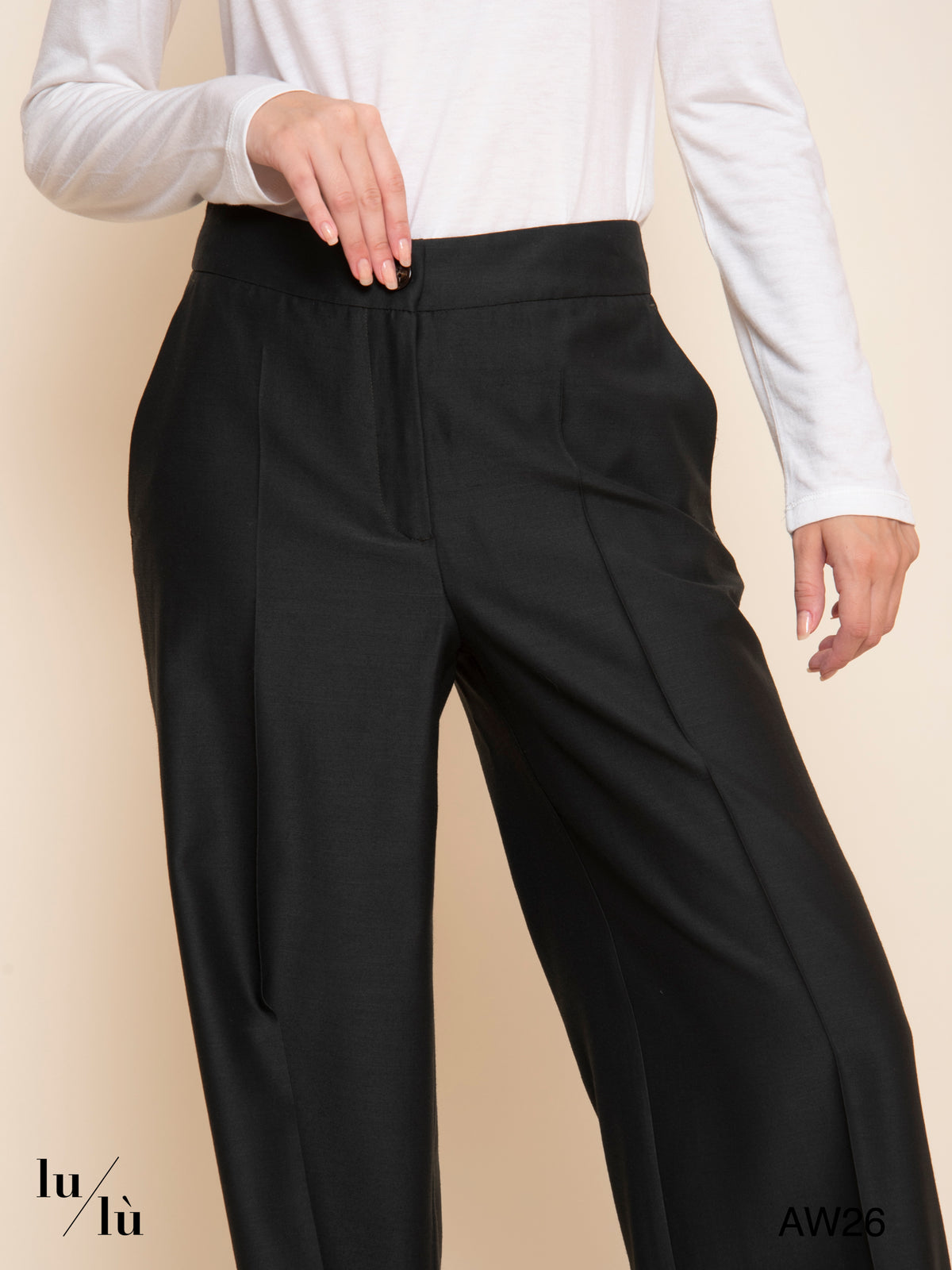 Candeo - Pantalone a palazzo in acetato e lana