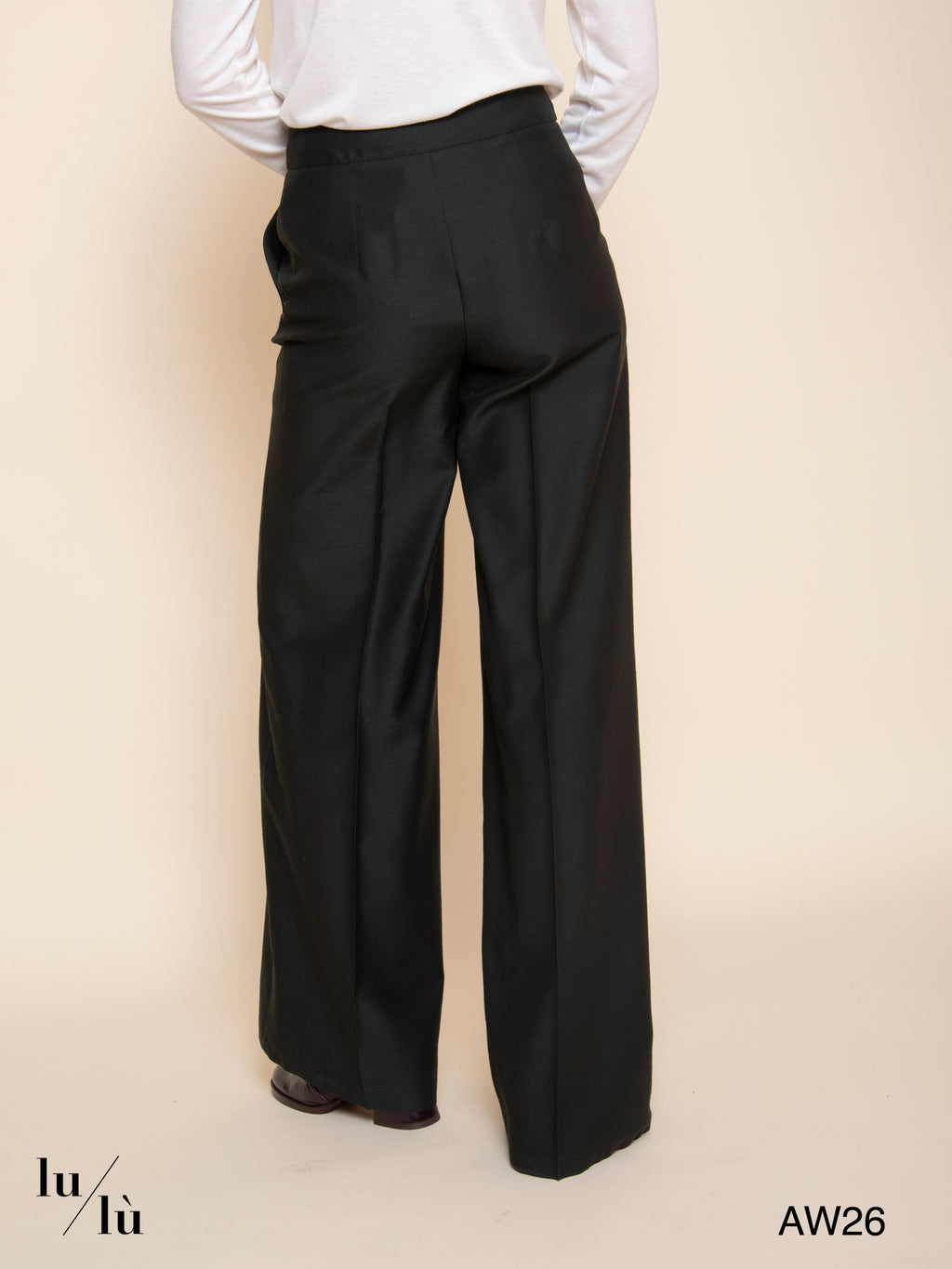 Candeo - Pantalone a palazzo in acetato e lana